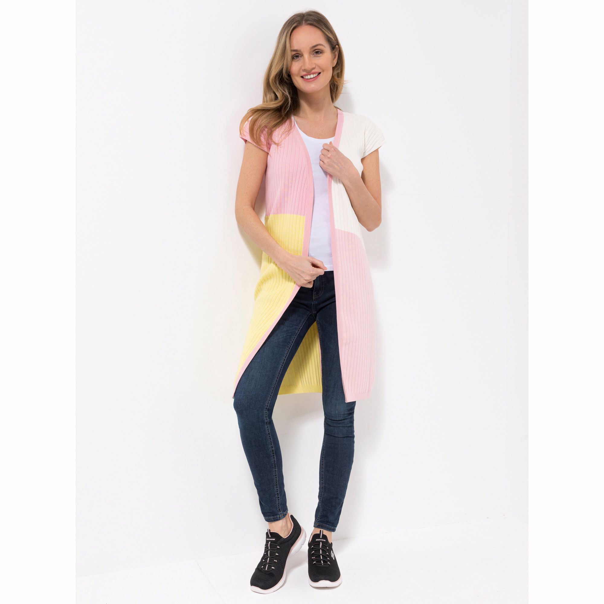 ICONIC by Marina Hoermanseder Longweste Rippenstrick figurumspielend