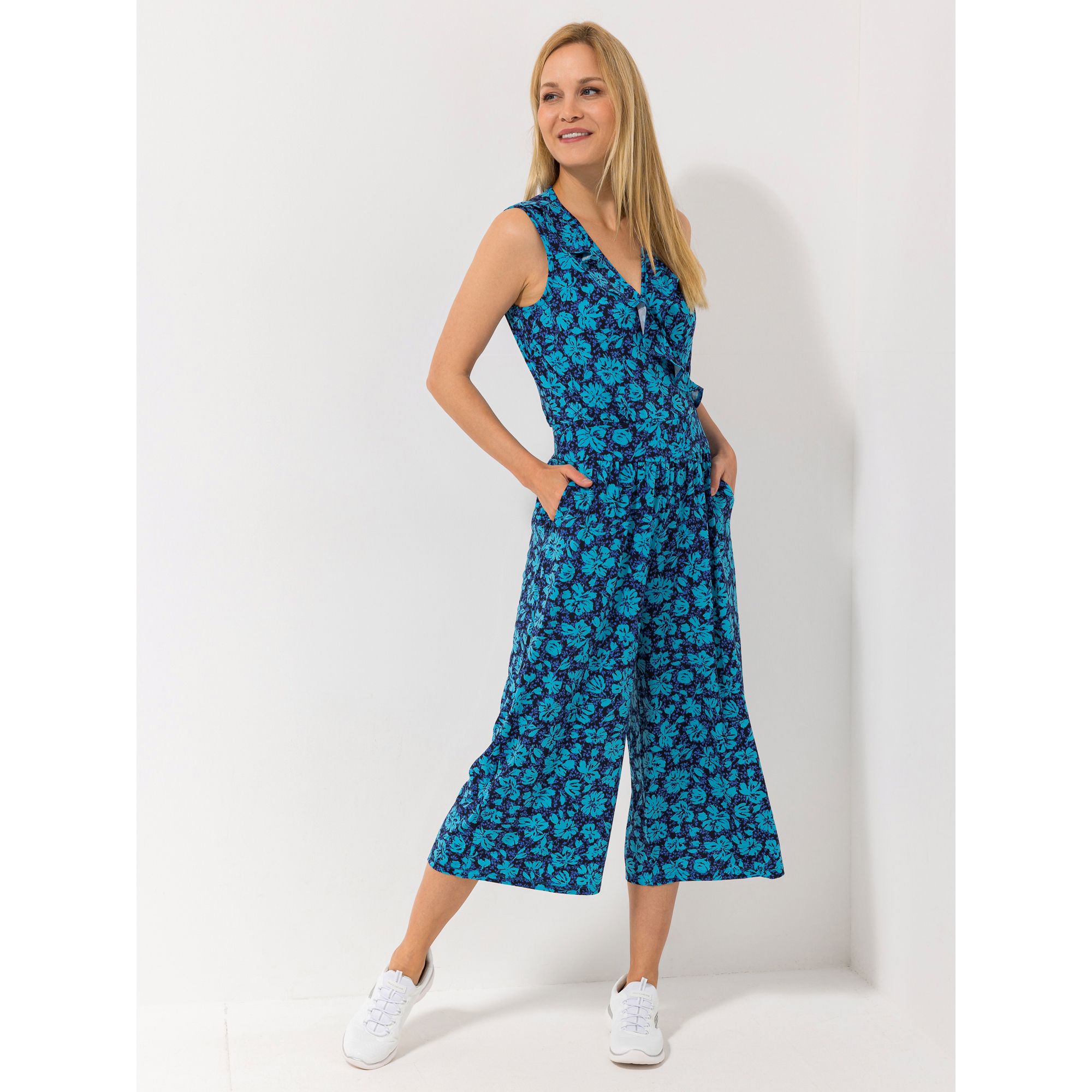 KIM & CO. Jumpsuit Brazil Knit Jersey Ausschnitt: Volants weites Bein