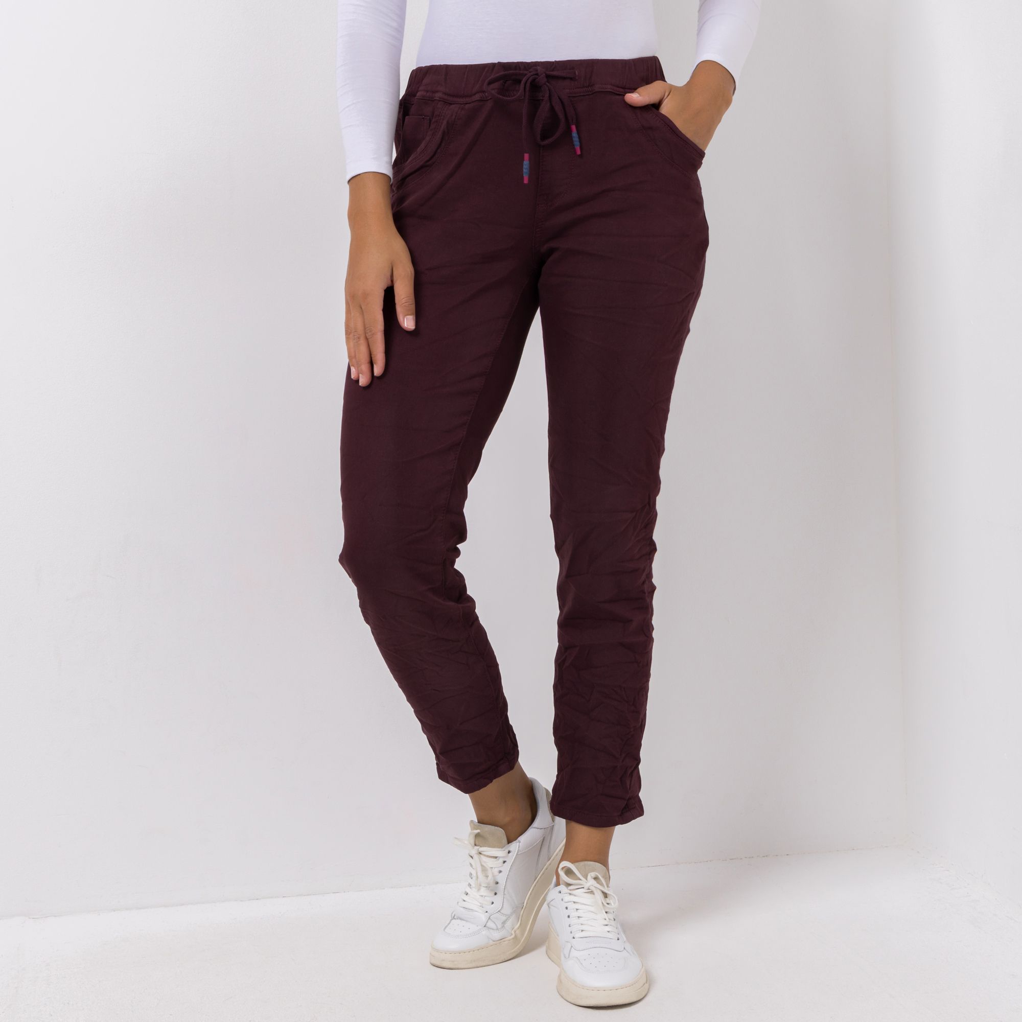 DINE 'N' DANCE Jeanshose Boogie Woogie Rundumdehnbund mit Kordel