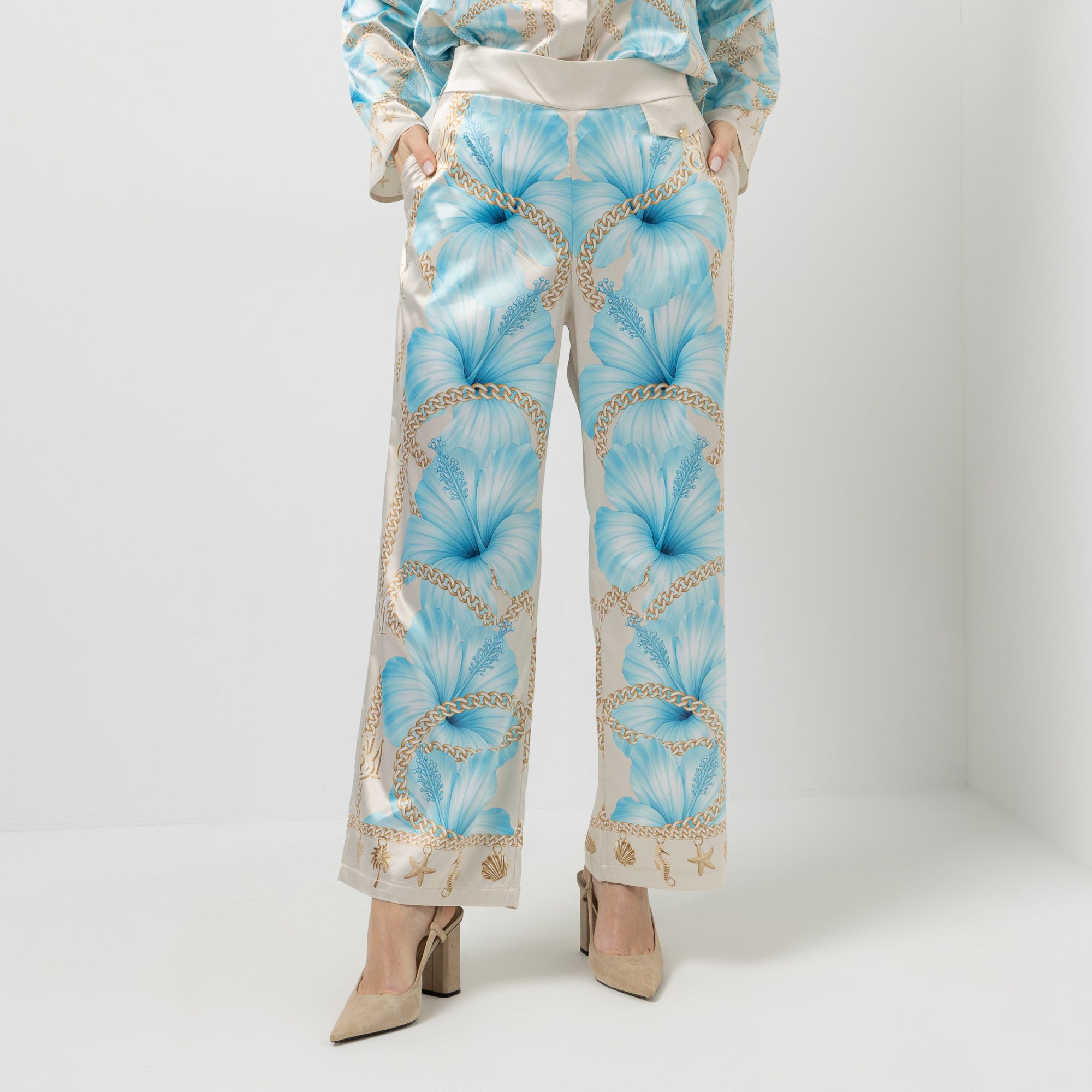 SCHIFFHAUER MUNICH® Hose Rundumdehnbund Alloverdruck weites Bein