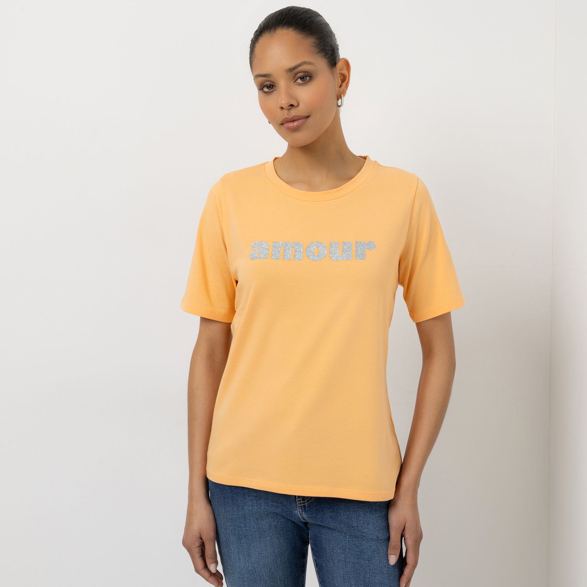 STEFFEN SCHRAUT Shirt, 1/2-Arm Rundhalsausschnitt Glitzerdruck figurumspielend