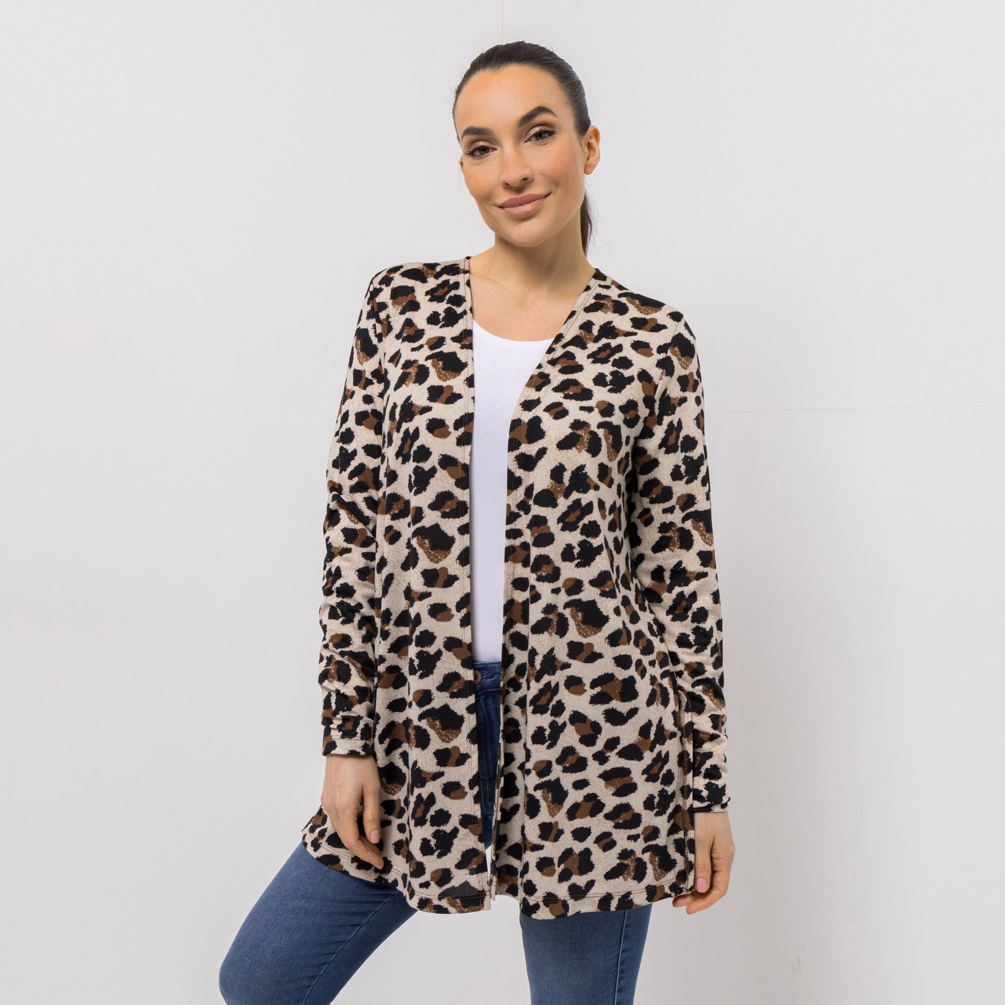 KIM & CO. Longcardigan, Langarm Brazil Knit Jersey Seitenschlitze figurumspielend