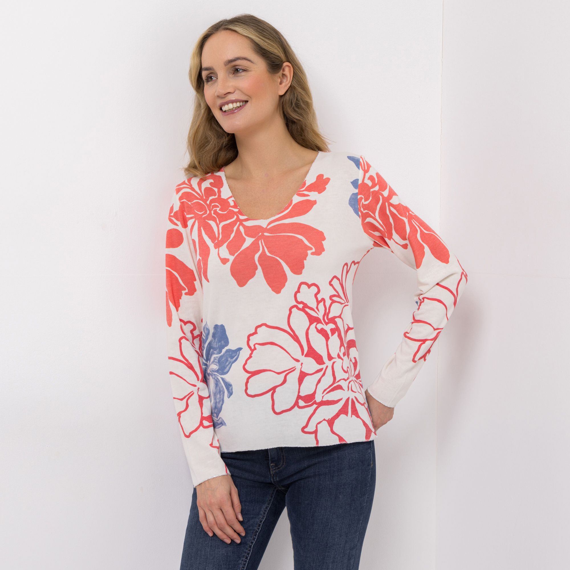 DINE 'N' DANCE Shirt, 1/1-Arm platzierter Druck Strassdekoration figurumspielend