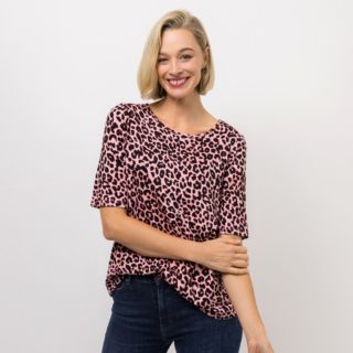 KIM & CO. Shirt, langer Halbarm Viskose Jersey Rundhalsausschnitt figurumspielend