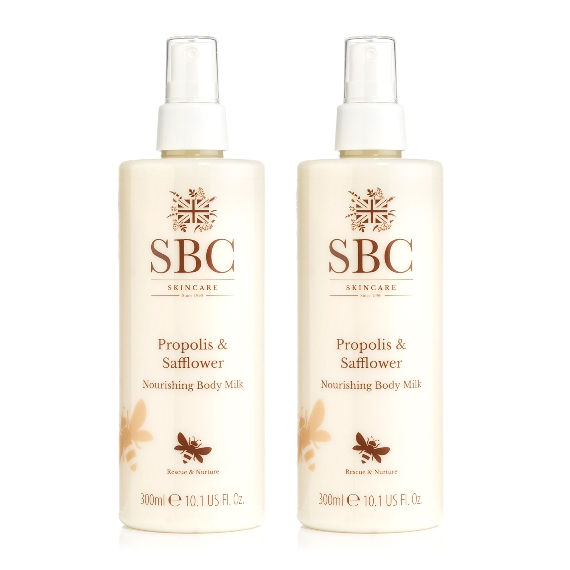 SBC Propolis & Safflower Body Milk Spray Duo 2x300ml QVC.de