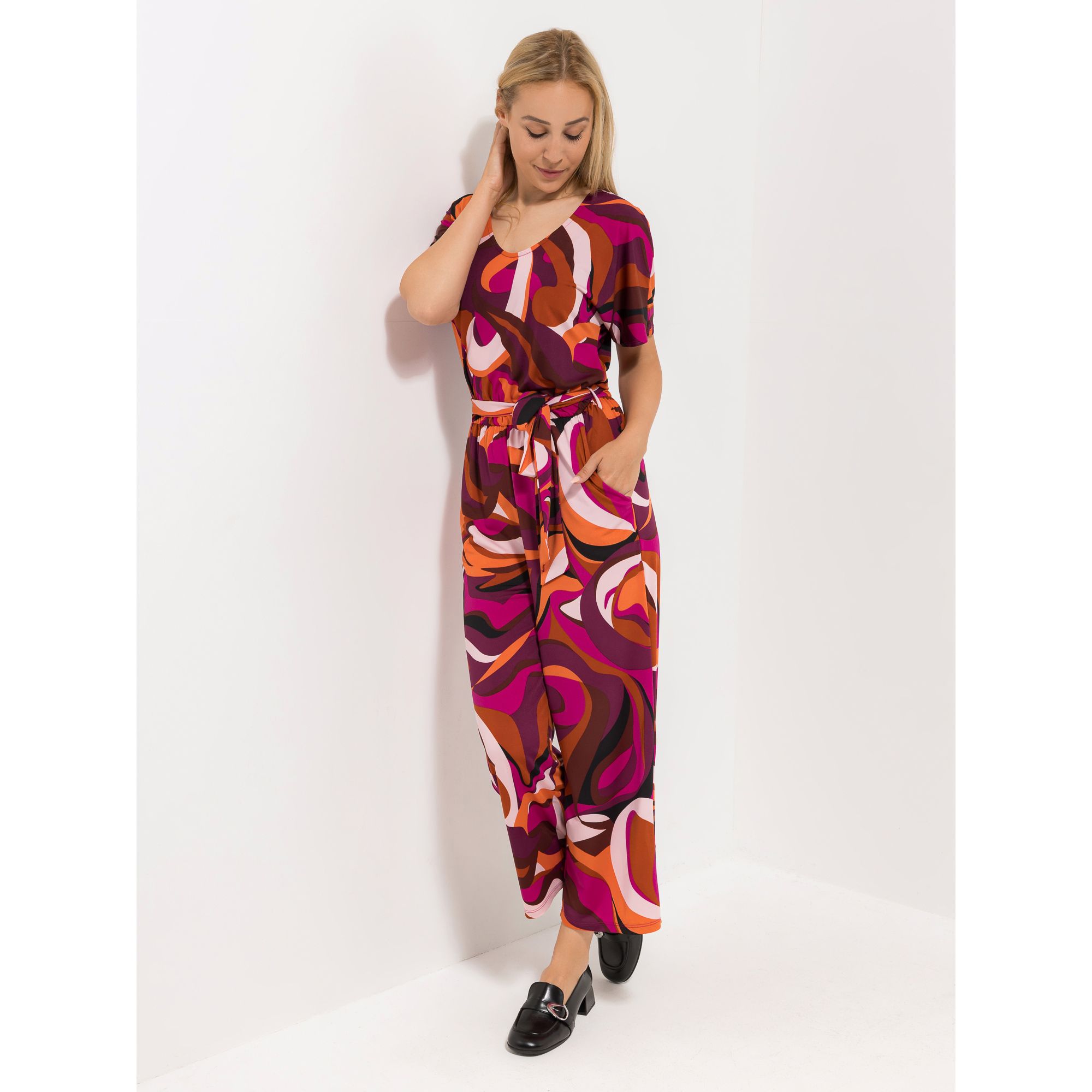 KIM & CO. Jumpsuit, 1/2-Arm Brazil Knit Jersey 2 Eingrifftaschen figurumspielend