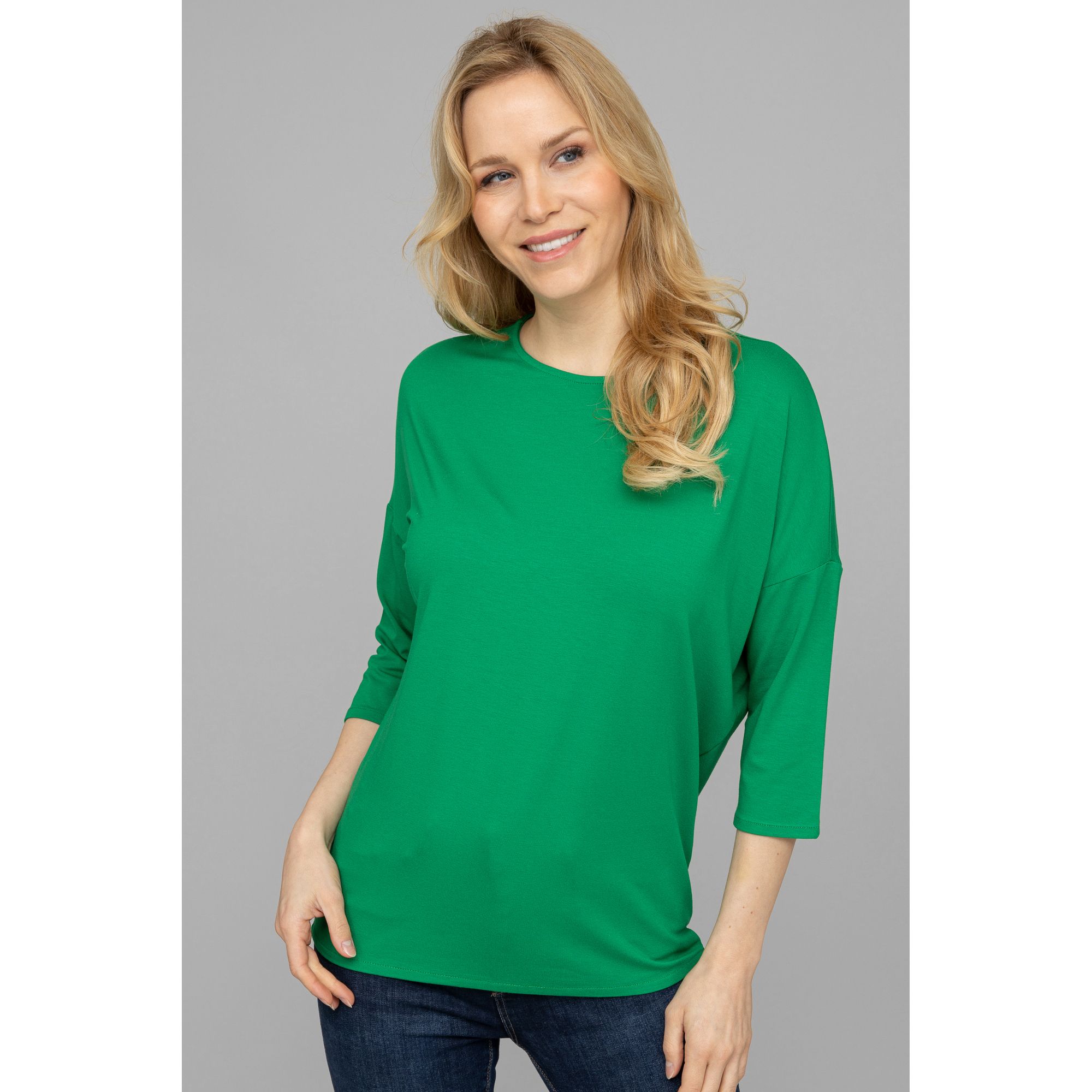 EVA LUTZ Shirt, 3/4-Arm Rundhalsausschnitt Jersey leger weit
