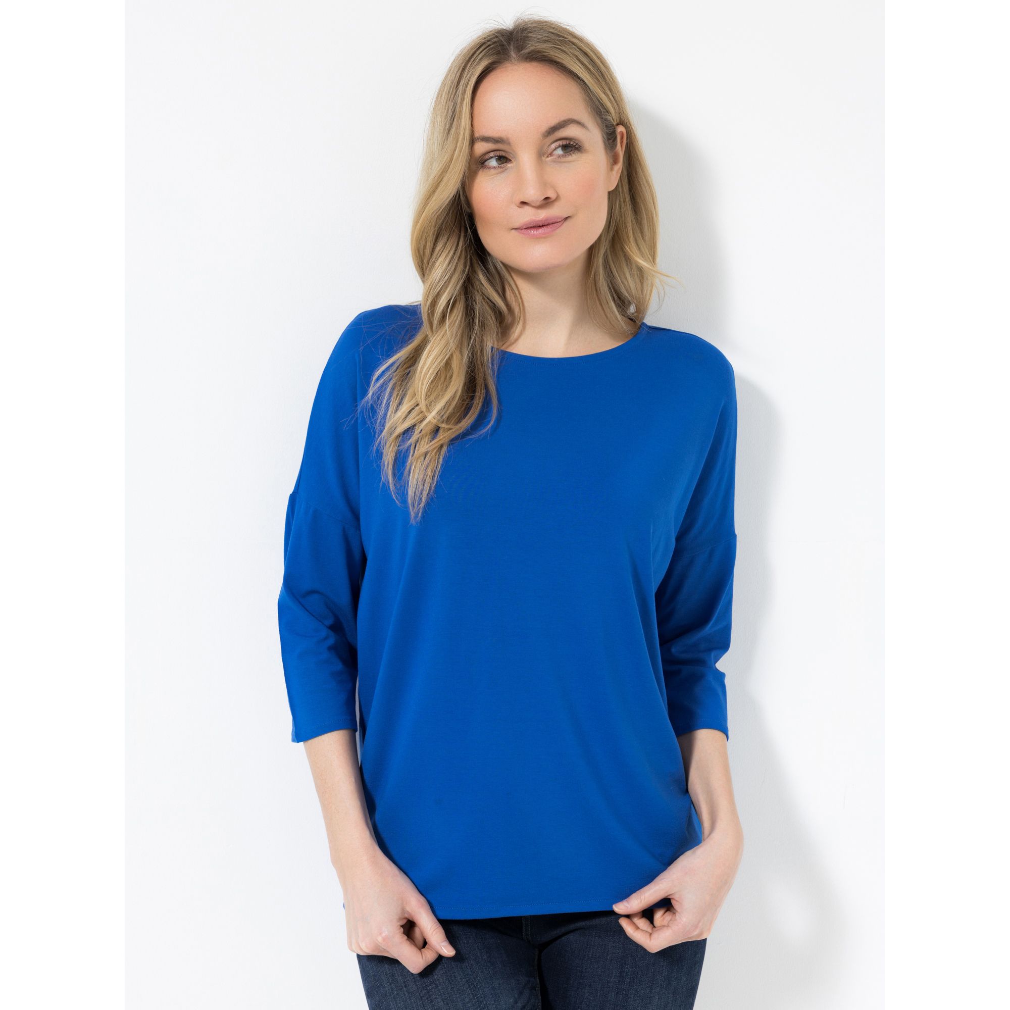 EVA LUTZ Shirt, 3/4-Arm Rundhalsausschnitt Jersey leger weit