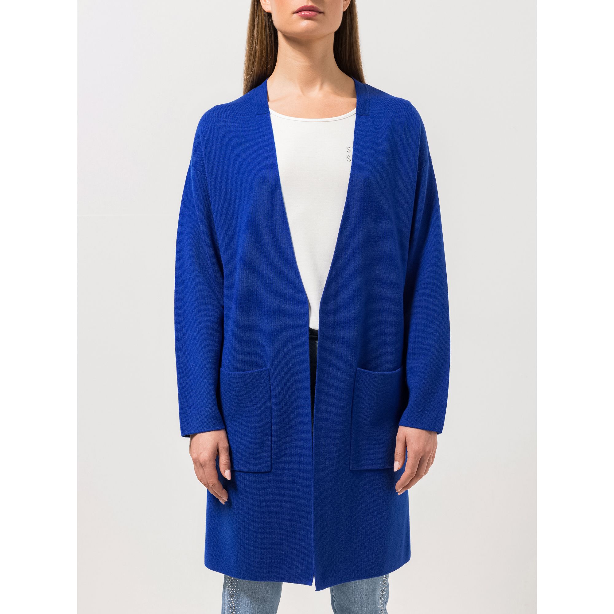 STEFFEN SCHRAUT Longcardigan offene Front aufgesetzte Taschen figurumspielend