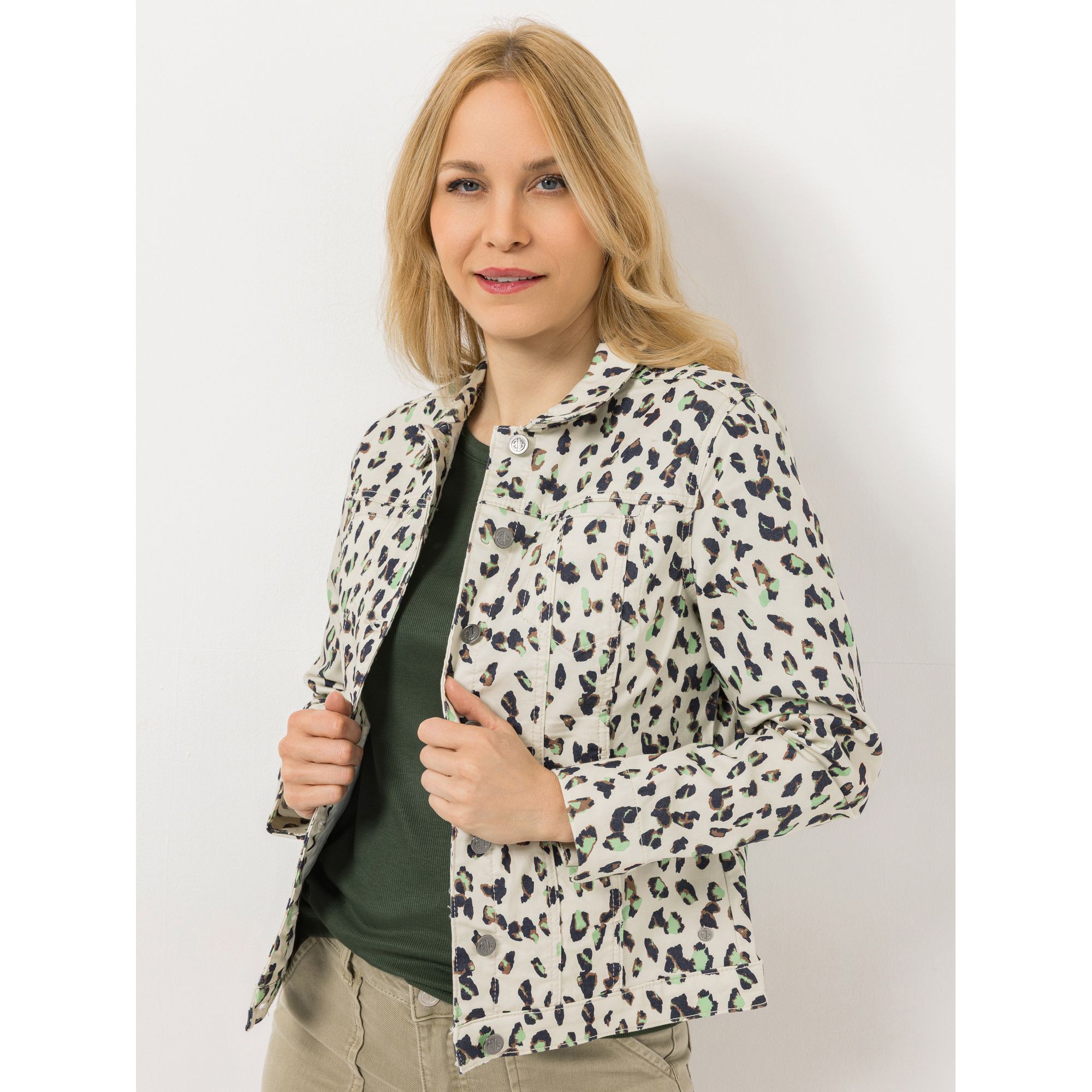 EVA LUTZ Jacke Knopfleiste gemustert figurbetont