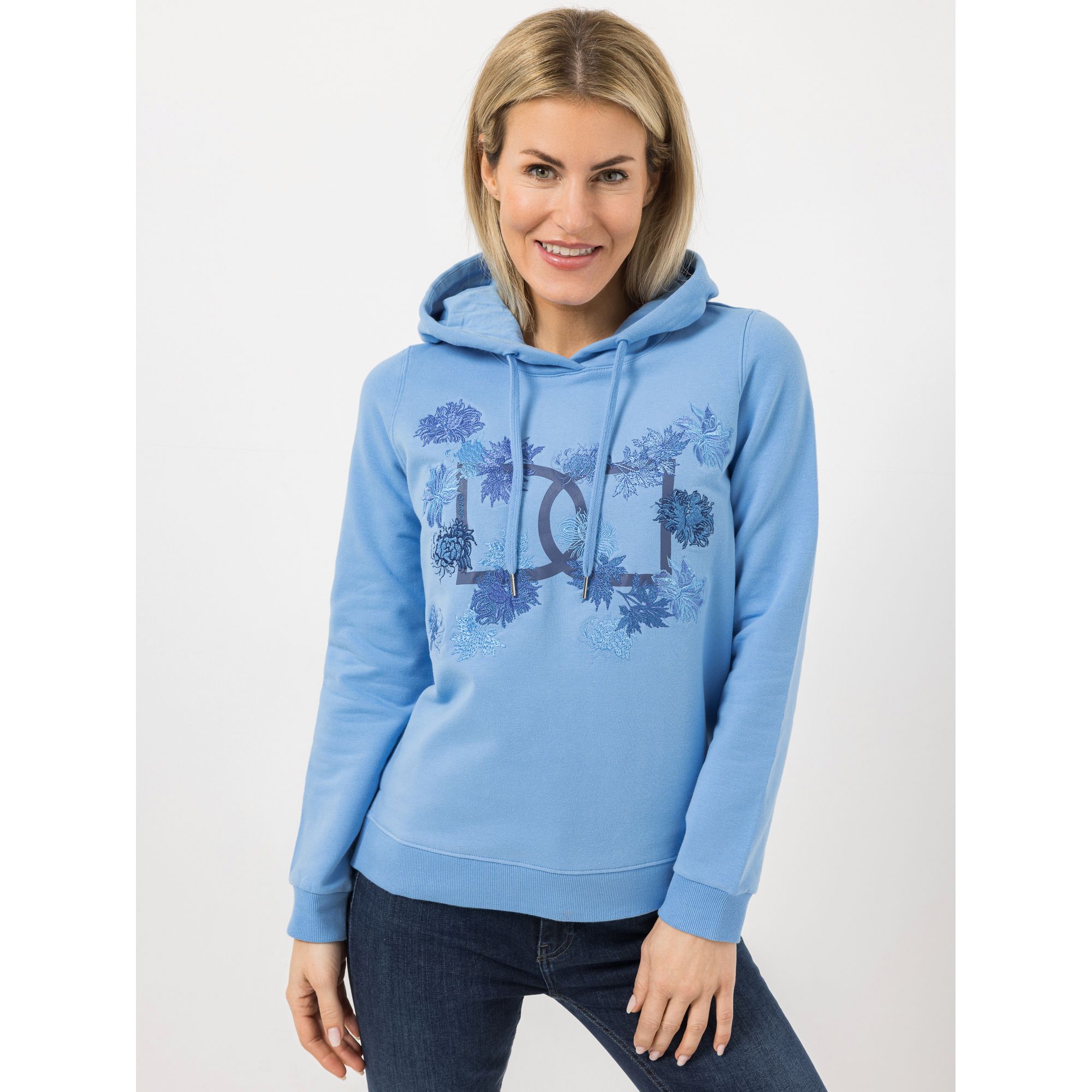 DAWID by Dawid Tomaszewski Sweatshirt, Kapuze Druck mit Stickerei figurumspielend