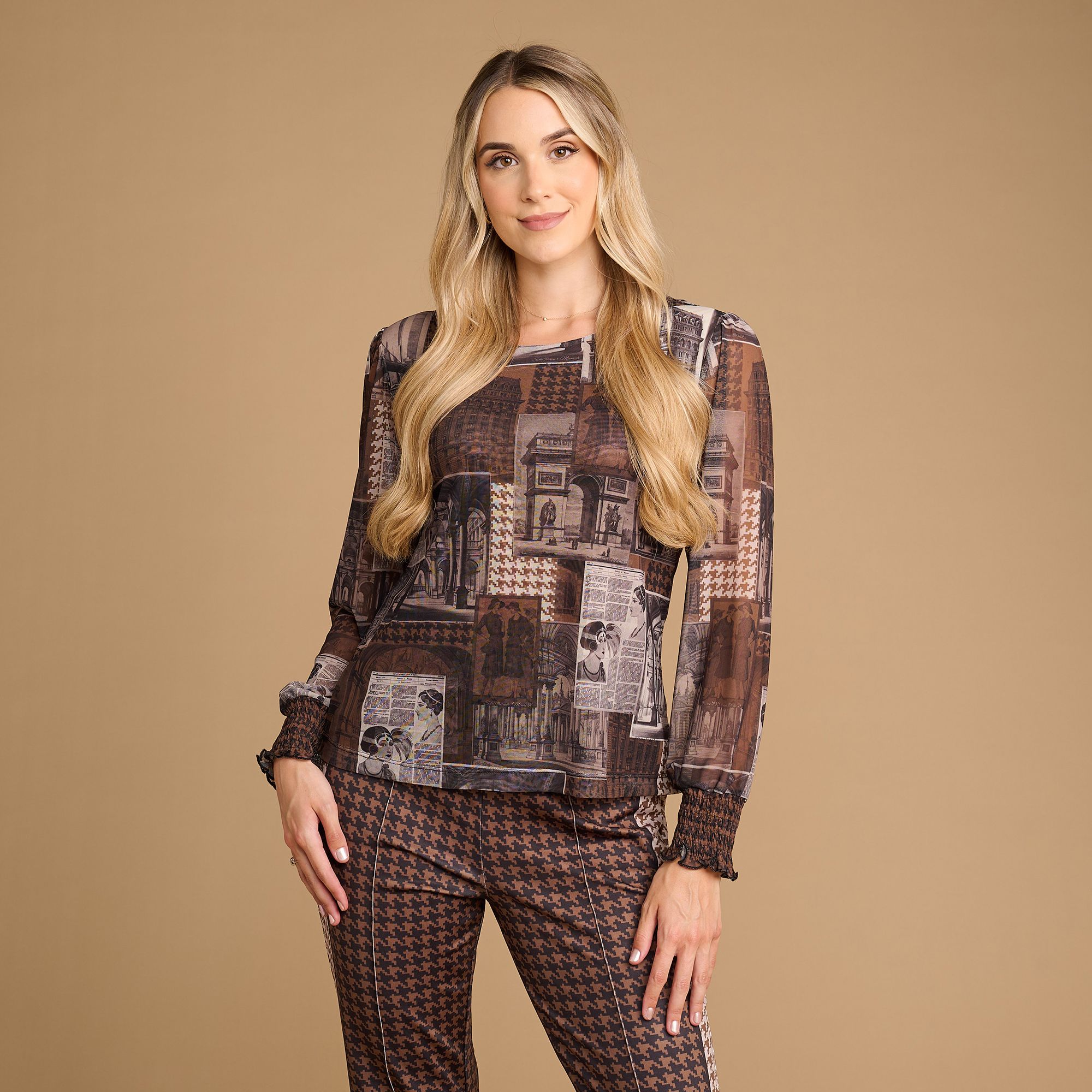 SCHIFFHAUER MUNICH® Shirt Portugal Rundhalsausschnitt Allover Druck figurumspielend