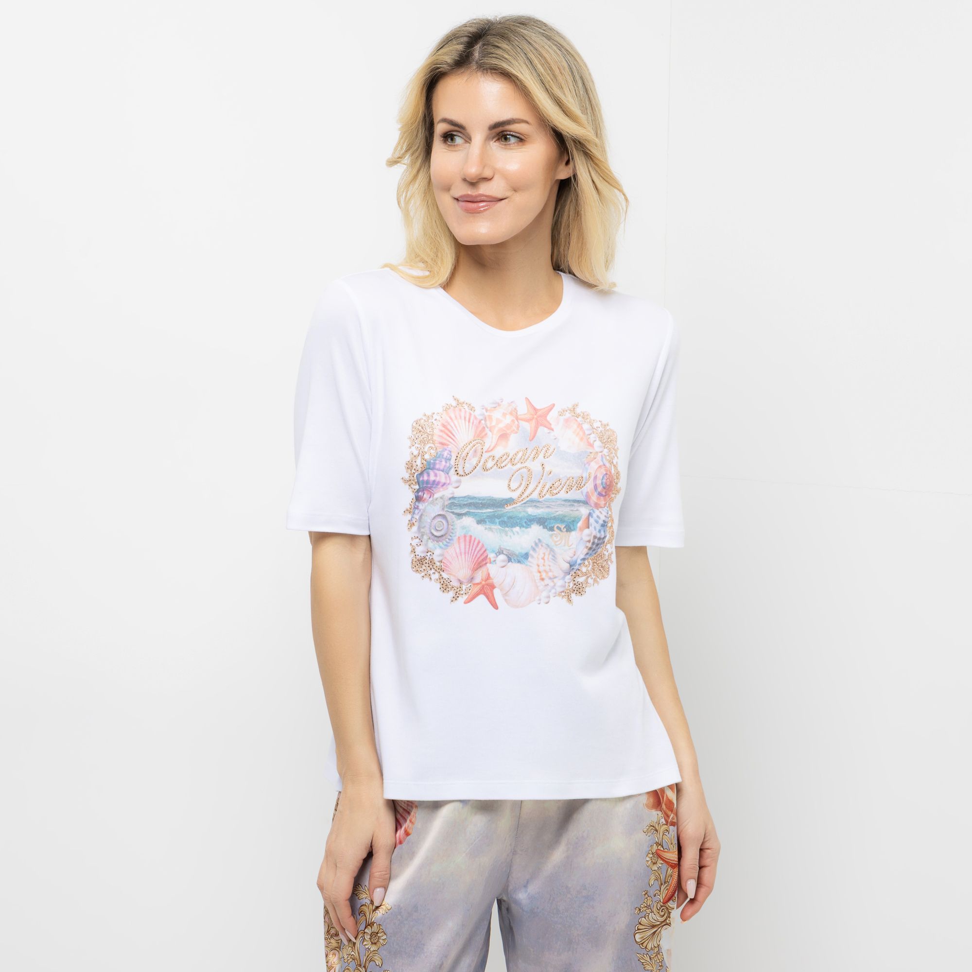 SCHIFFHAUER MUNICH® Shirt 1/2-Arm Rundhalsausschnitt figurumspielend platzierter Druck