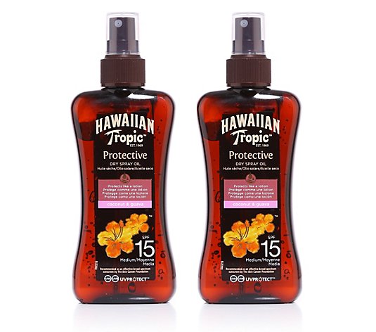 HAWAIIAN TROPIC™ Dry Protective Oil LSF 15 2x 200ml