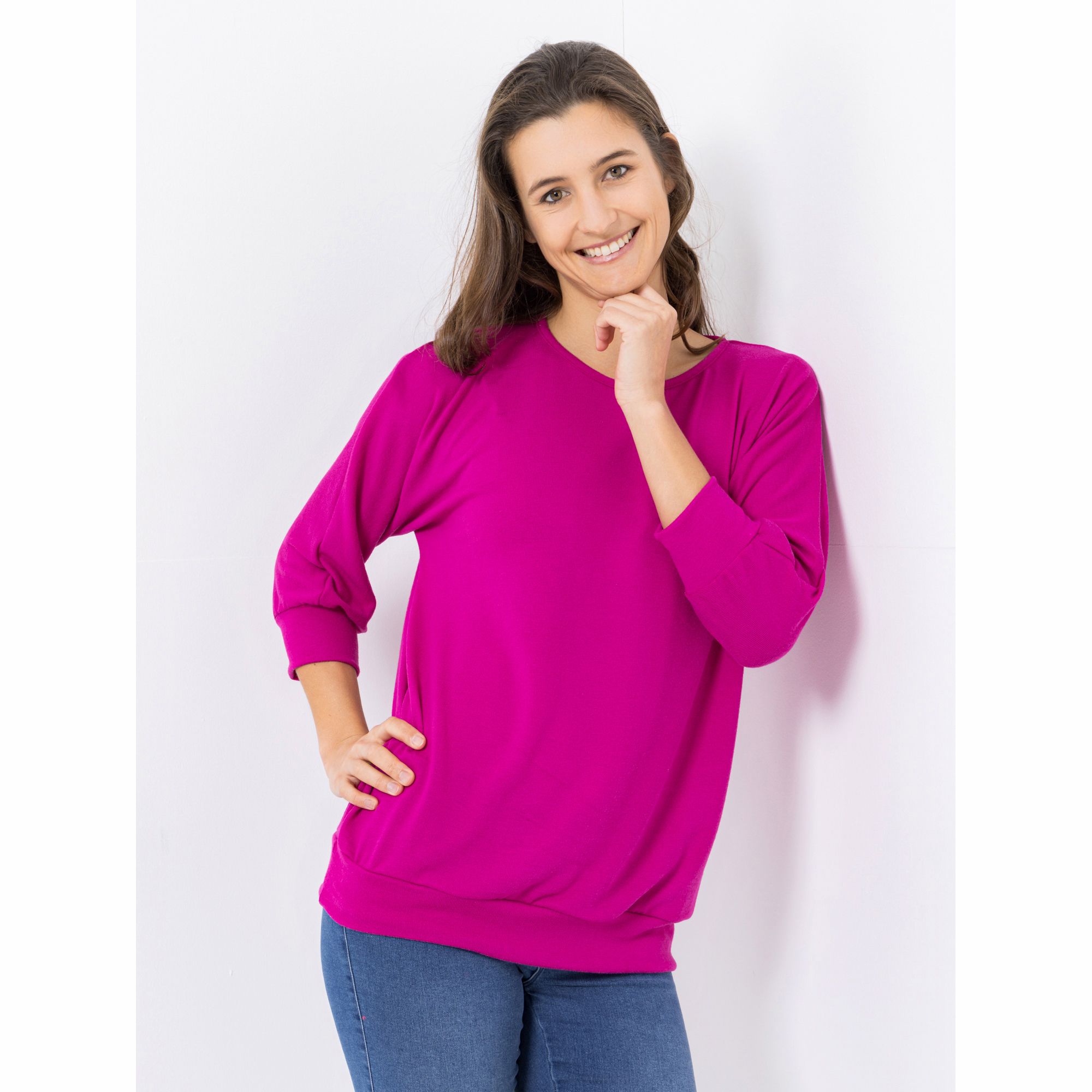 KIM & CO. Shirt, 3/4-Arm Soft Touch Jersey Saumbündchen leger weit
