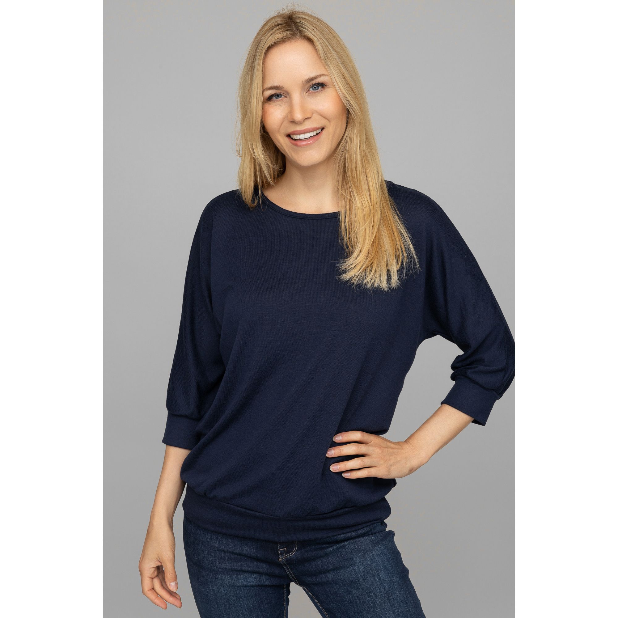 KIM & CO. Shirt, 3/4-Arm Soft Touch Jersey Saumbündchen leger weit
