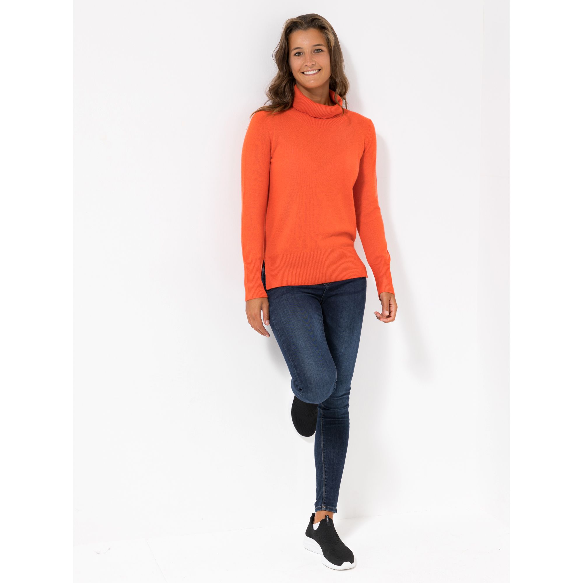 EVA LUTZ Pullover, 1/1-Arm Rollkragen 10% Kaschmiranteil figurumspielend