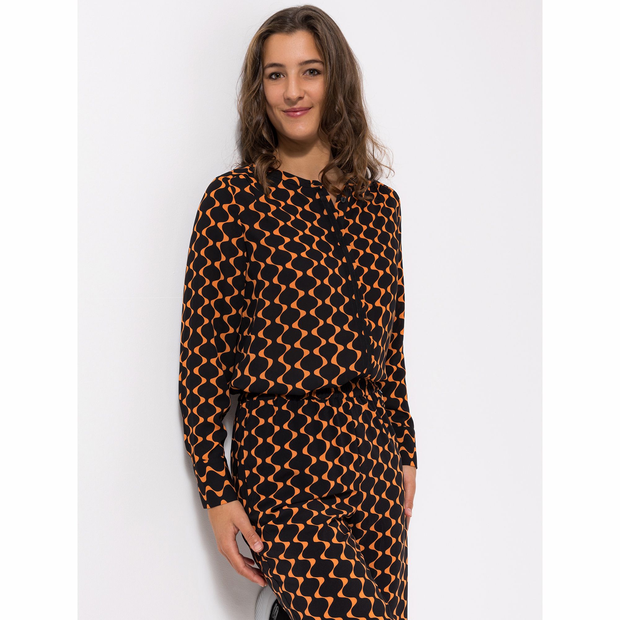 EVA LUTZ Bluse Lina, Langarm Knopfleiste 100% recycelte Fasern leger weit