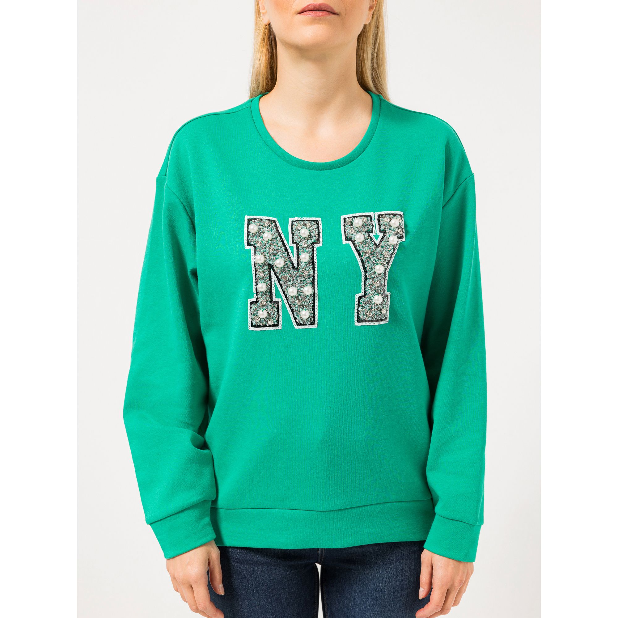 STEFFEN SCHRAUT Sweatshirt Rundhalsausschnitt mit Bestickung leger weit