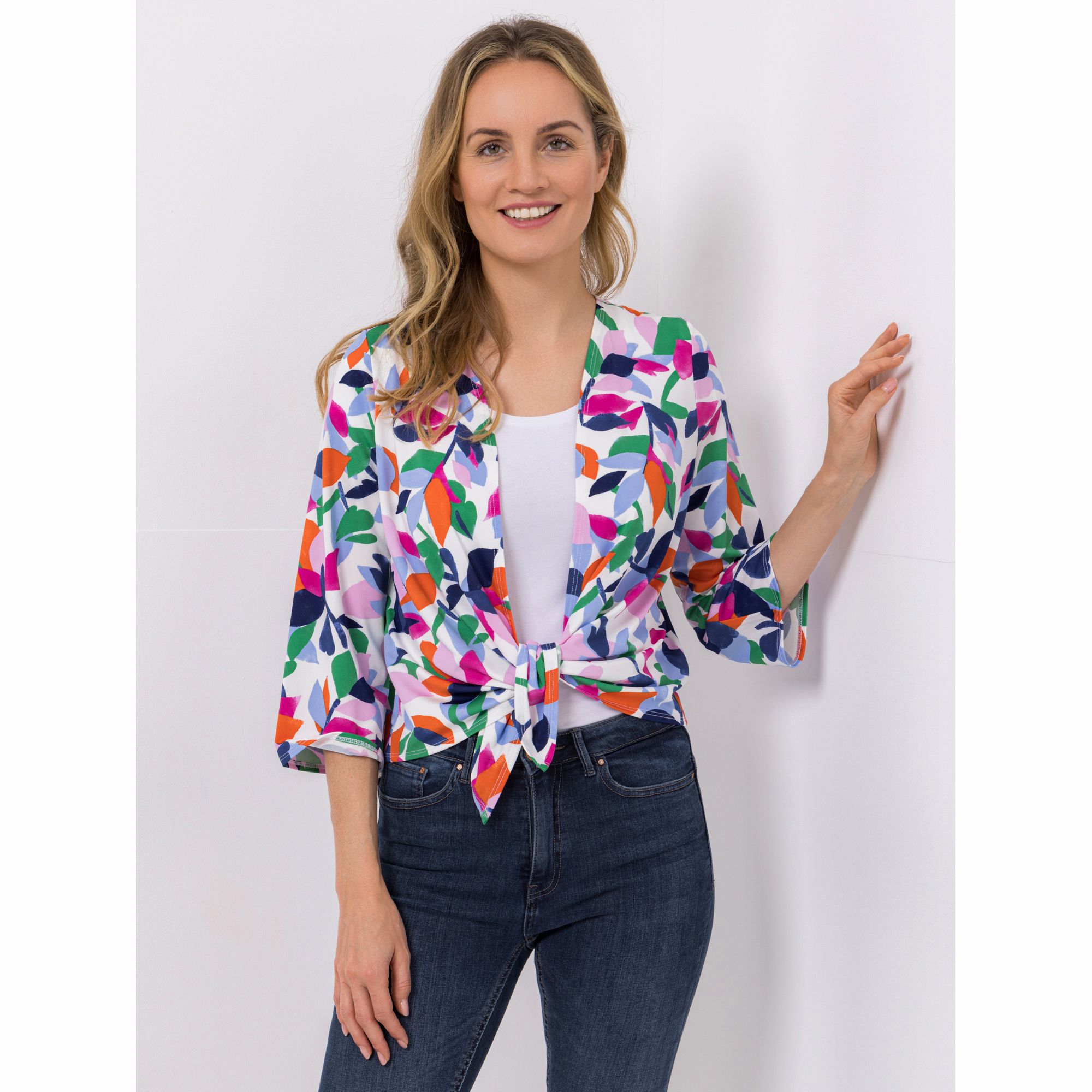 KIM & CO. Bolero, 3/4-Arm Deluxe Brazil Knit offene Front figurumspielend