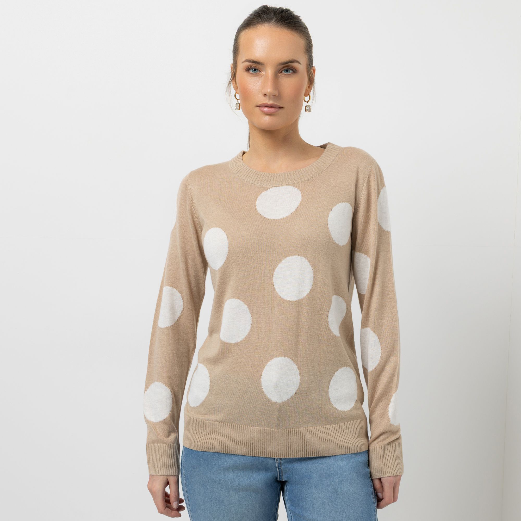 STEFFEN SCHRAUT Pullover Rundhalsausschnitt Kreis-Intarsie figurumspielend