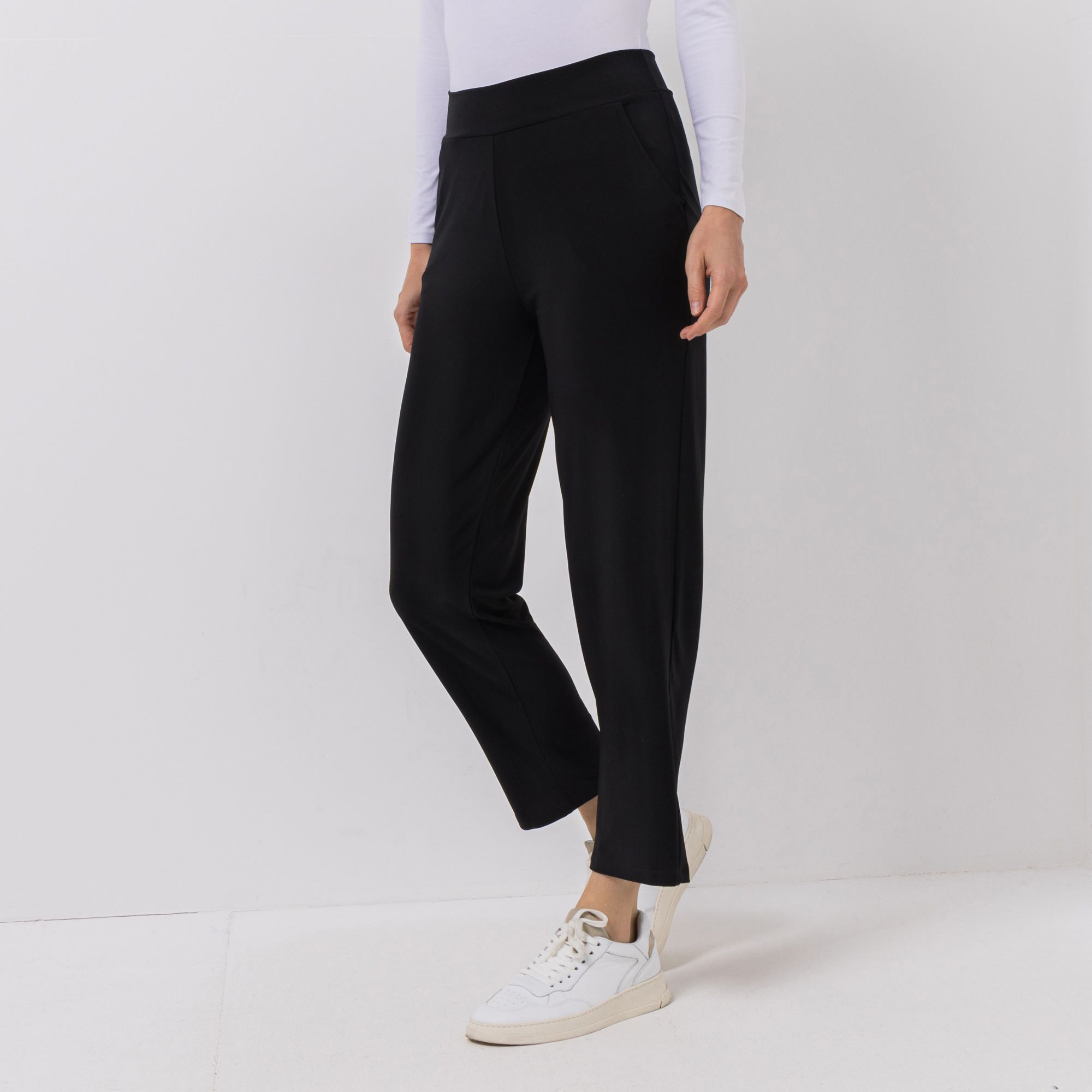 KIM & CO. Hose, knöchellang Brazil Knit Jersey 2 Eingrifftaschen gerader Beinverlauf