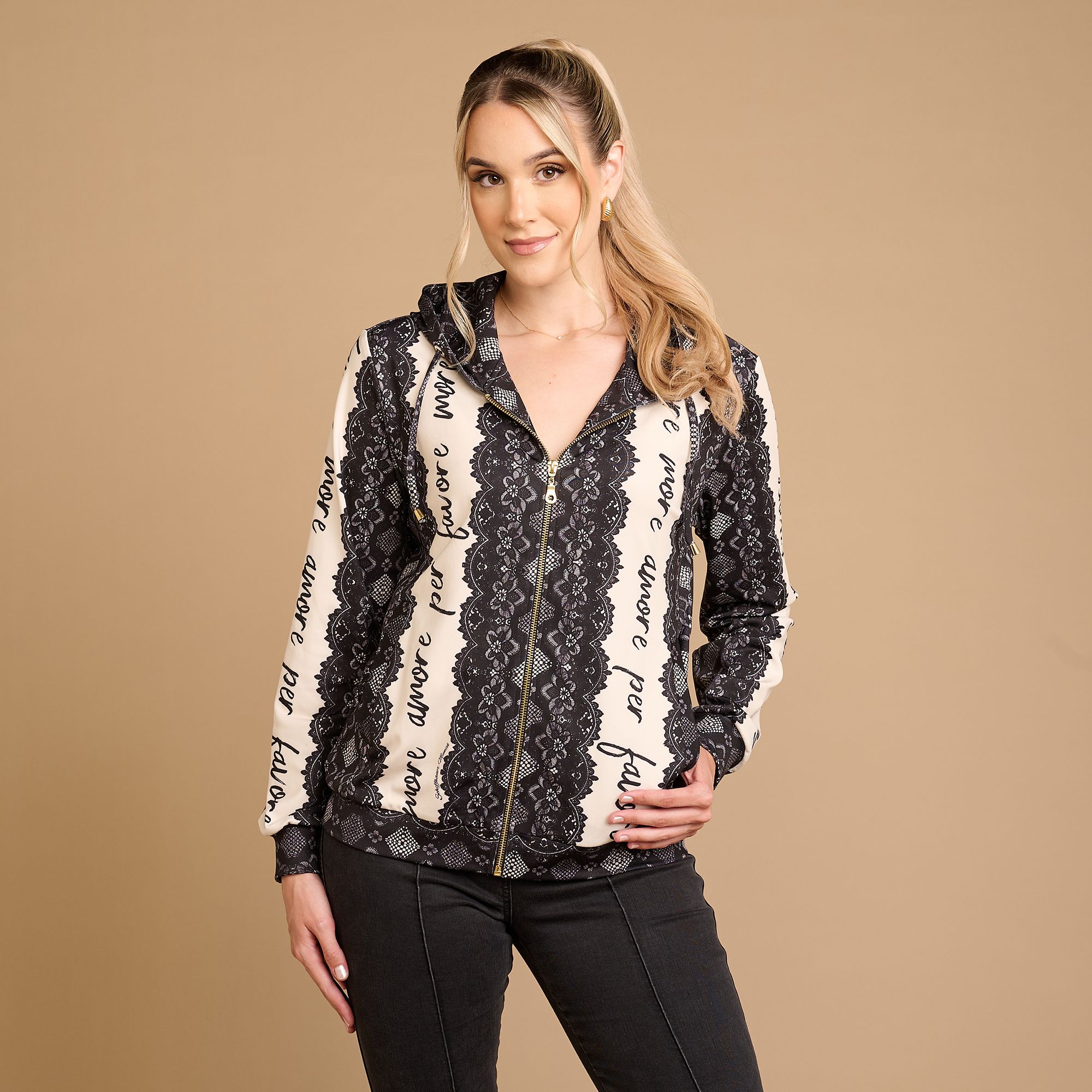 SCHIFFHAUER MUNICH® Cardigan Austria Rundhalsausschnitt Kapuze figurumspielend