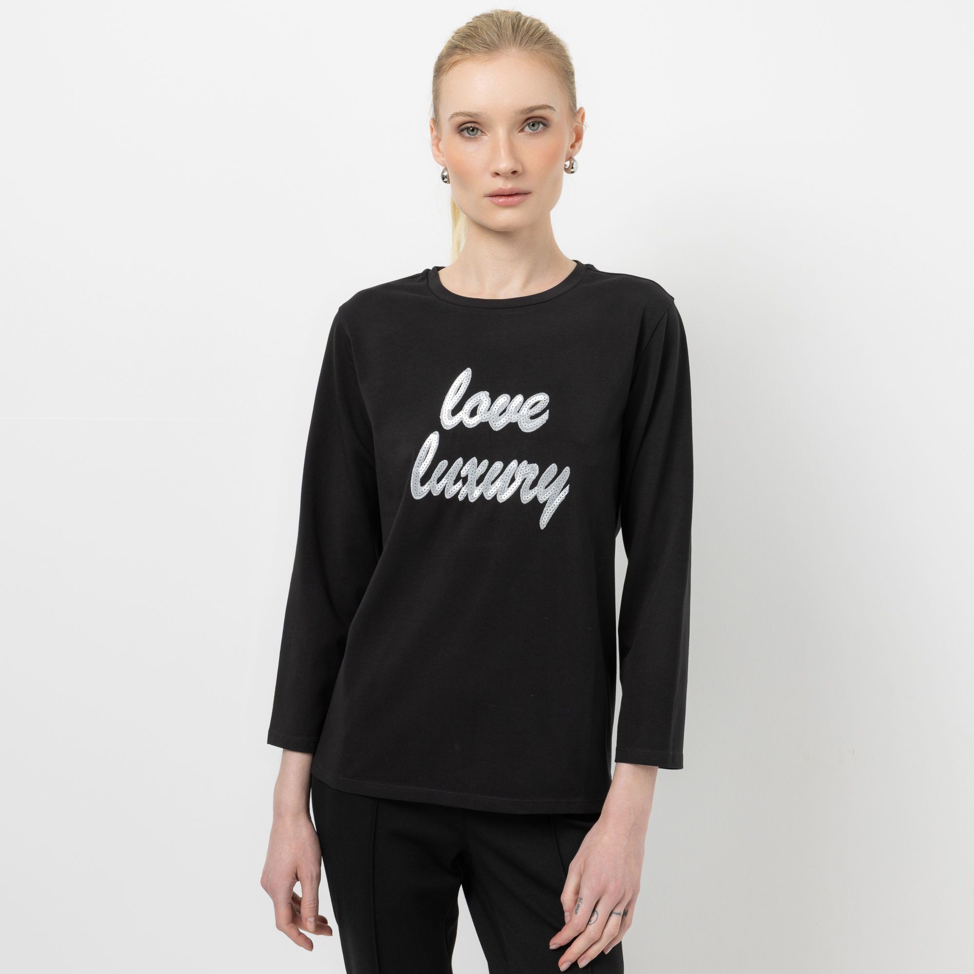 STEFFEN SCHRAUT Shirt Rundhalsausschnitt Love Luxury Stickerei figurumspielend