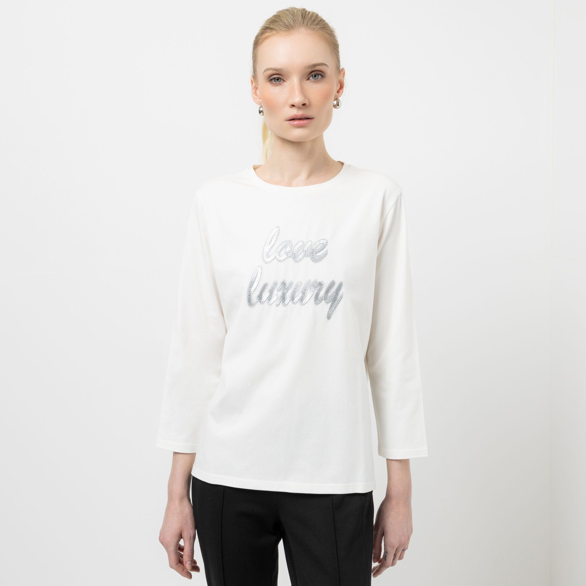 STEFFEN SCHRAUT Shirt Rundhalsausschnitt Love Luxury Stickerei figurumspielend