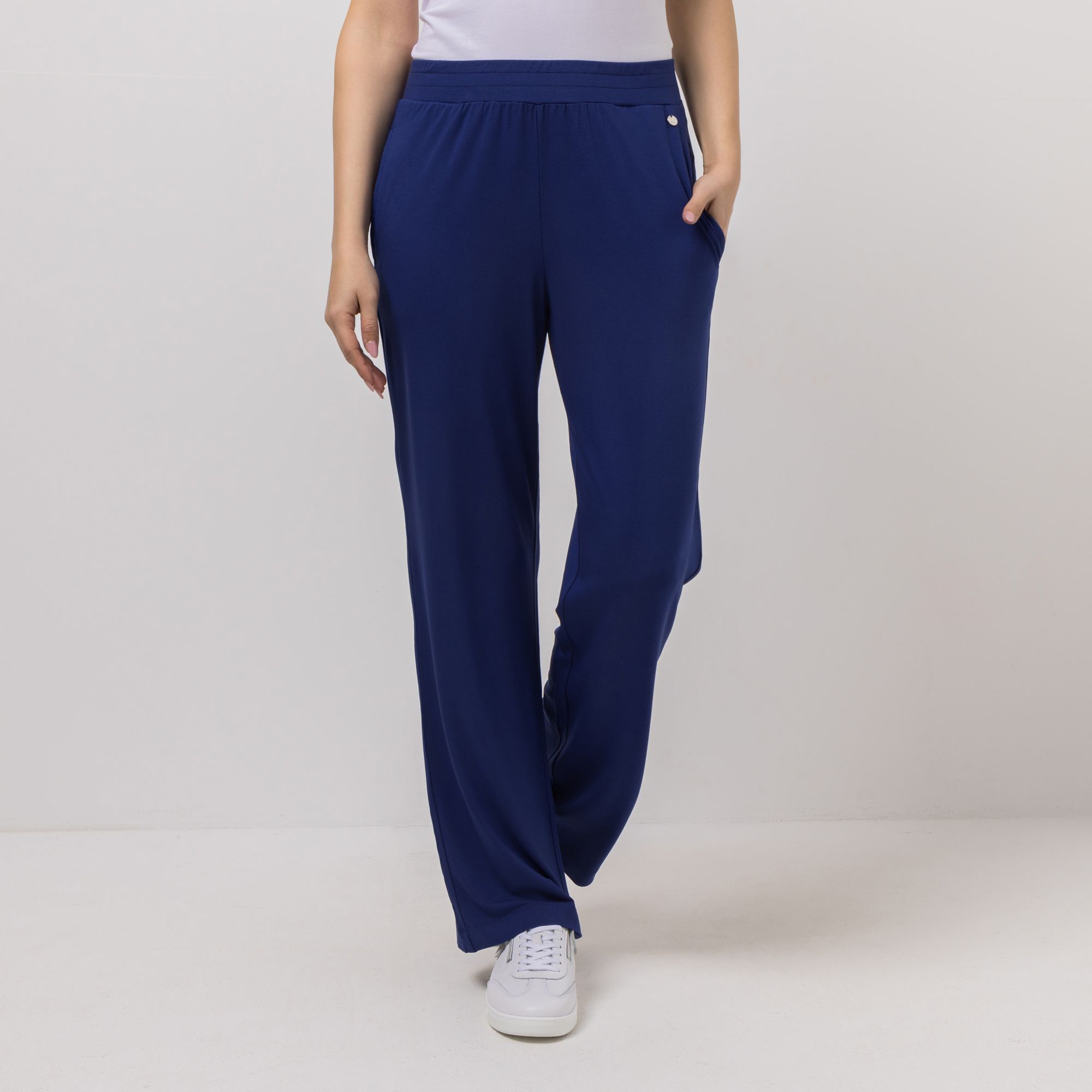 EVA LUTZ Hose, lange Form Rundumdehnbund mit ECOVERO Viskose gerades Bein