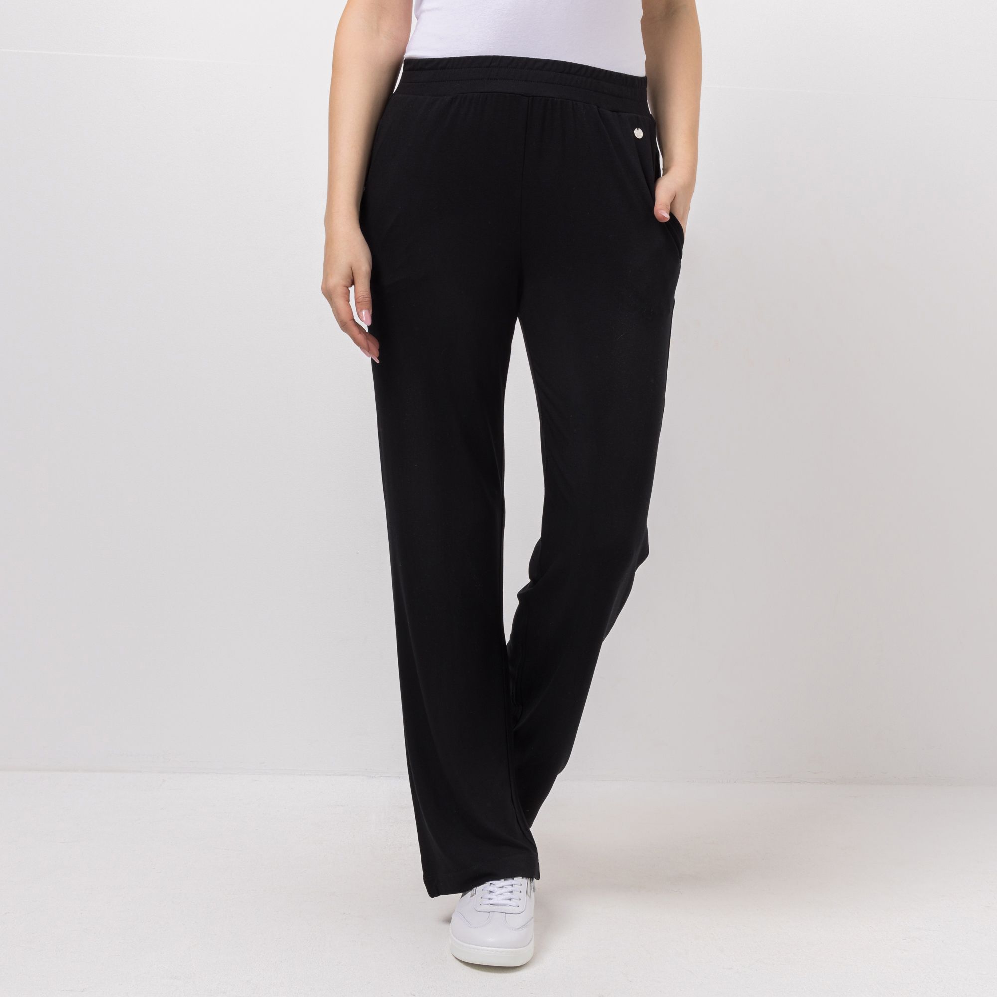 EVA LUTZ Hose, lange Form Rundumdehnbund mit ECOVERO Viskose gerades Bein