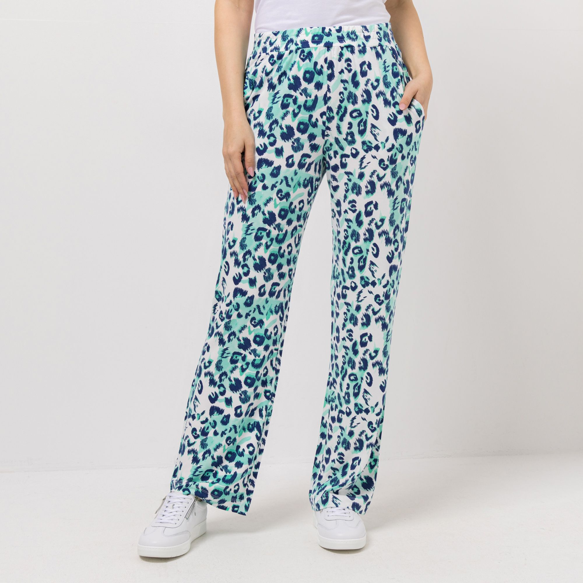 EVA LUTZ Hose, lange Form Rundumdehnbund mit ECOVERO Viskose gerades Bein