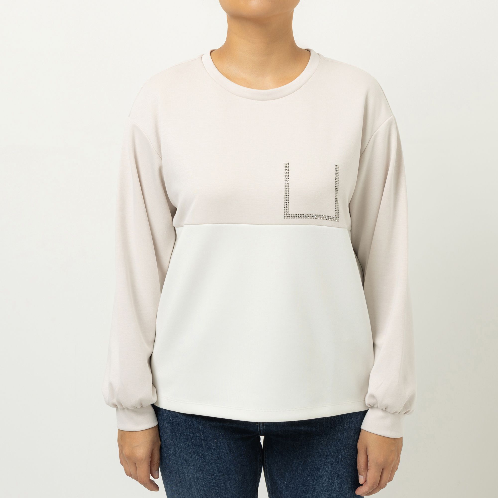 STEFFEN SCHRAUT Sweatshirt, langarm angedeutete Tasche Strasssteine leger weit