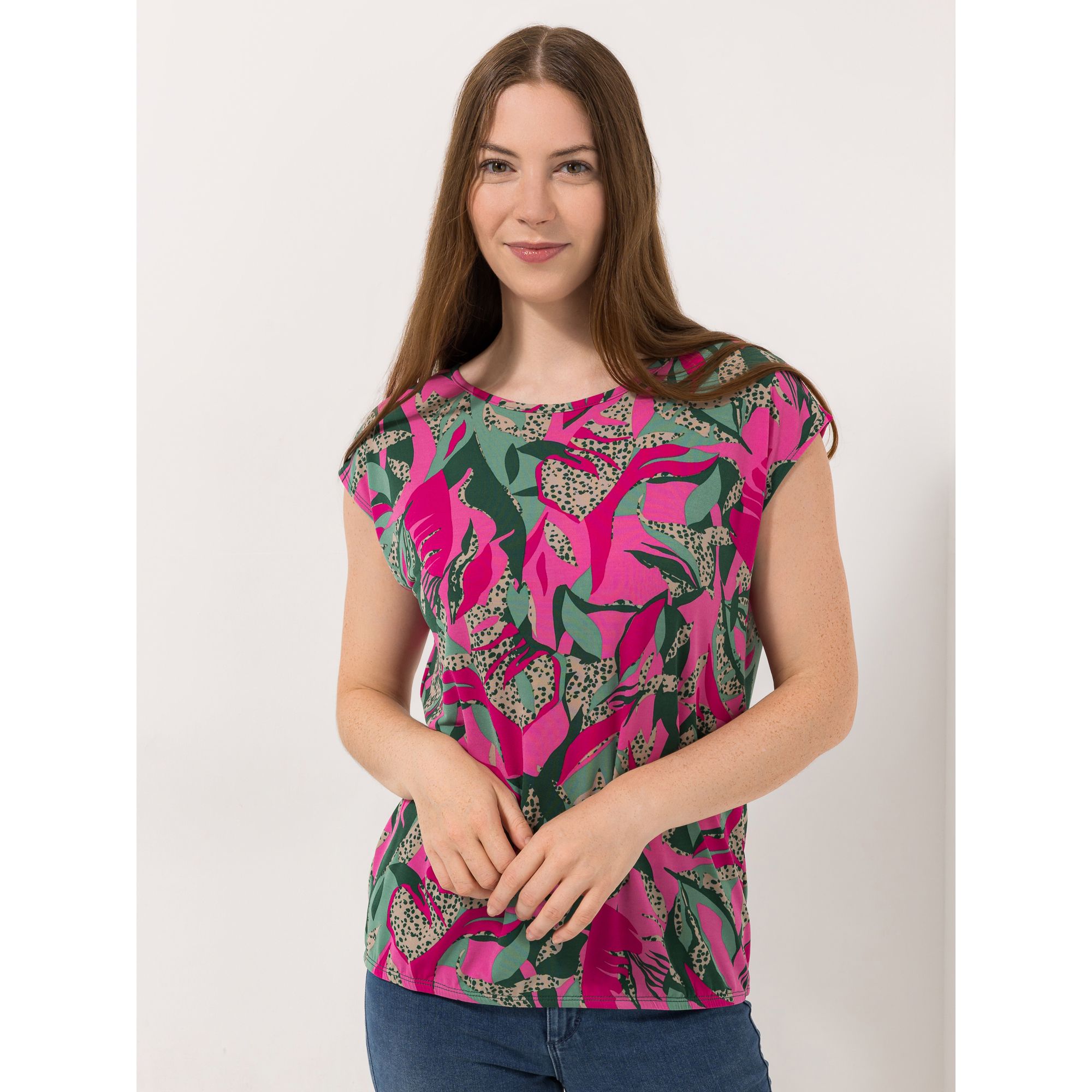 KIM & CO. Shirt, 1/4-Arm Brazil Knit Jersey Rundhalsausschnitt figurumspielend