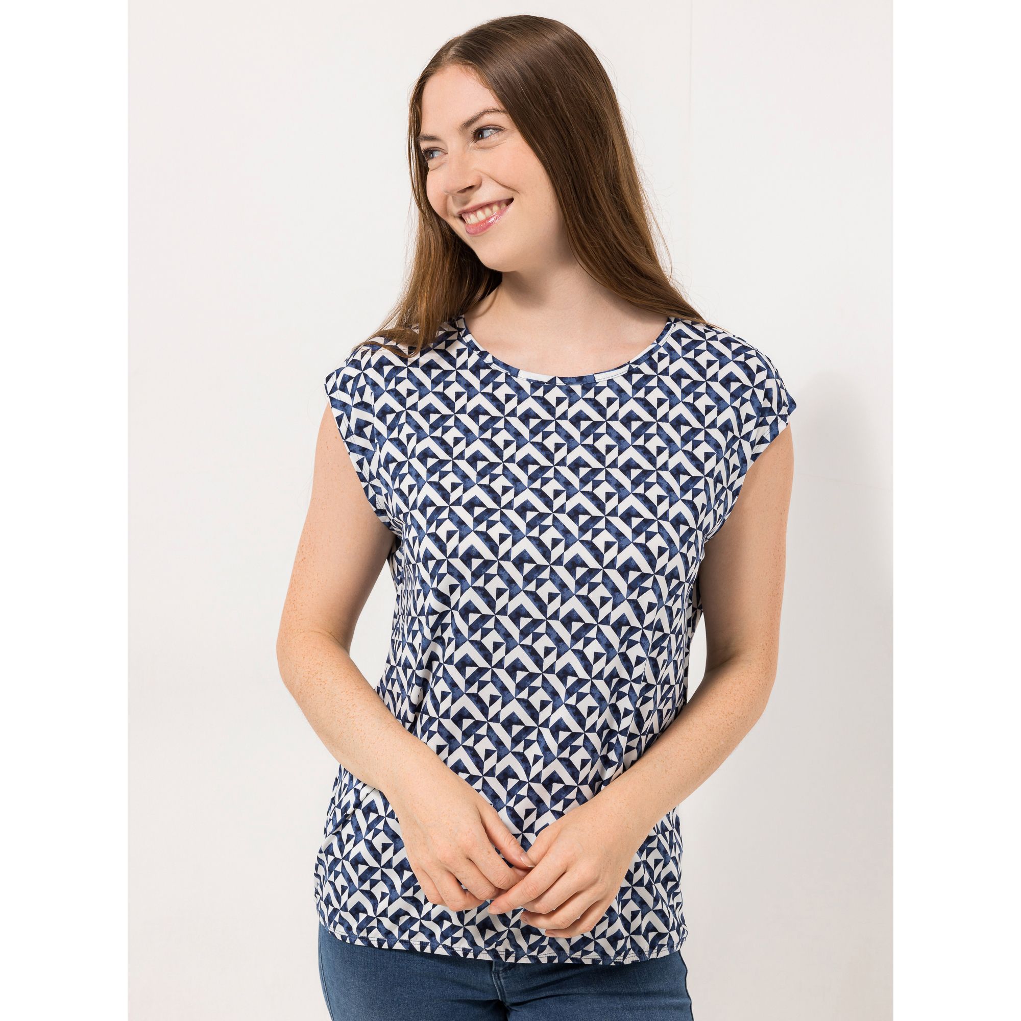 KIM & CO. Shirt, 1/4-Arm Brazil Knit Jersey Rundhalsausschnitt figurumspielend