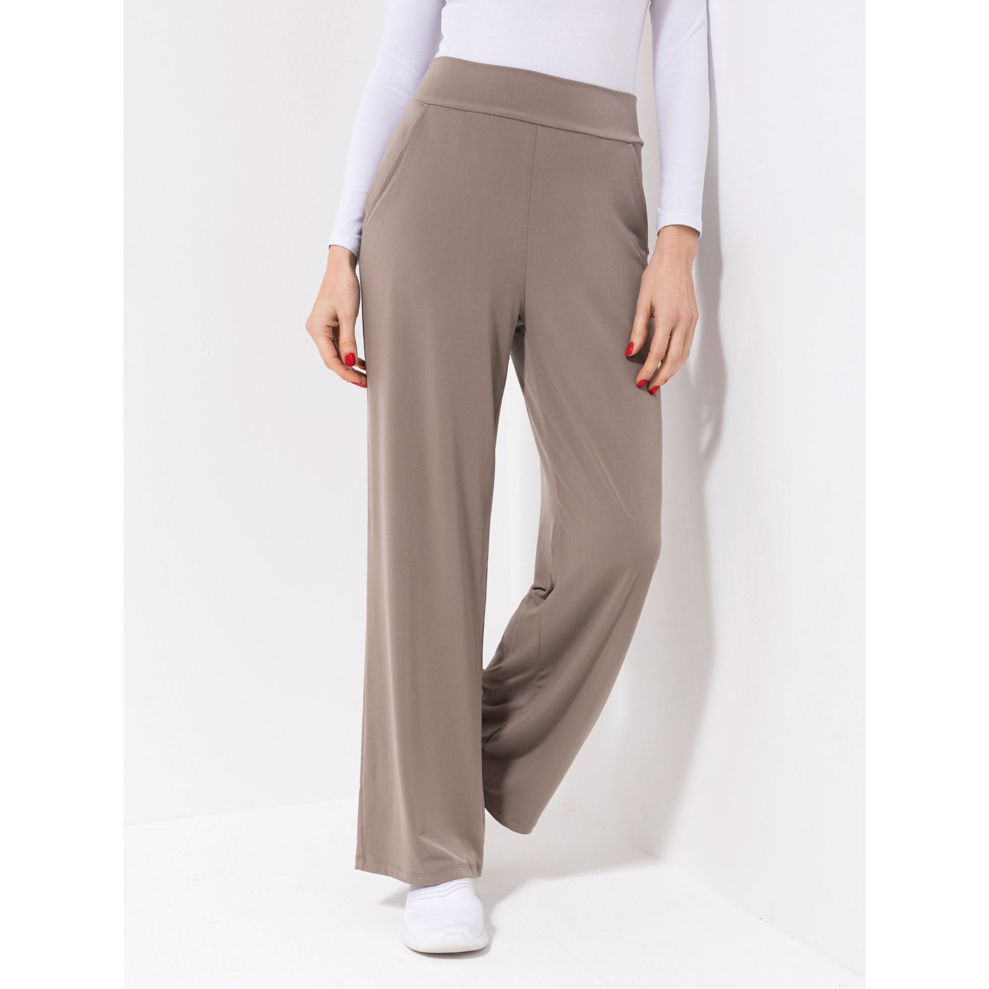 KIM & CO. Hose, 1/1-Länge Deluxe Brazil Knit Eingrifftaschen weites Bein