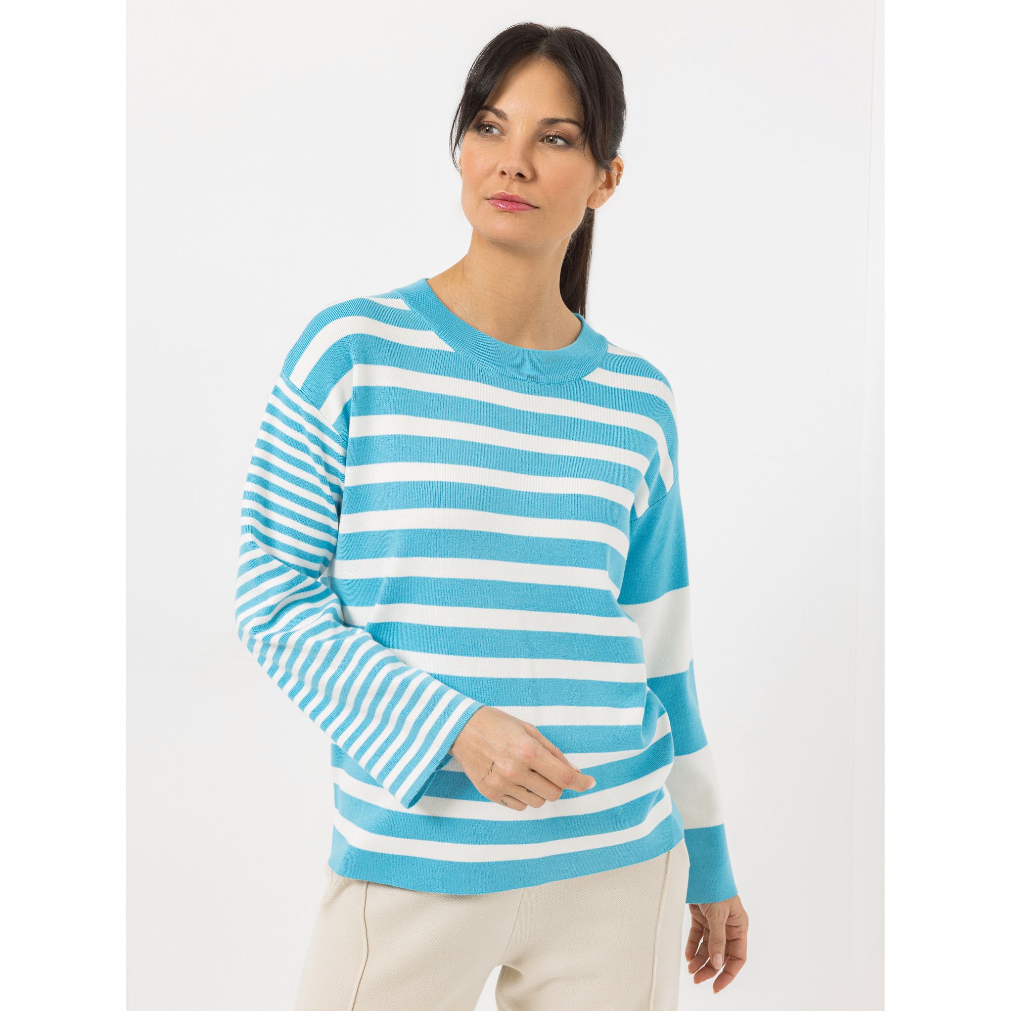 STEFFEN SCHRAUT Pullover weiter gerader Ärmel gestreift leger weit