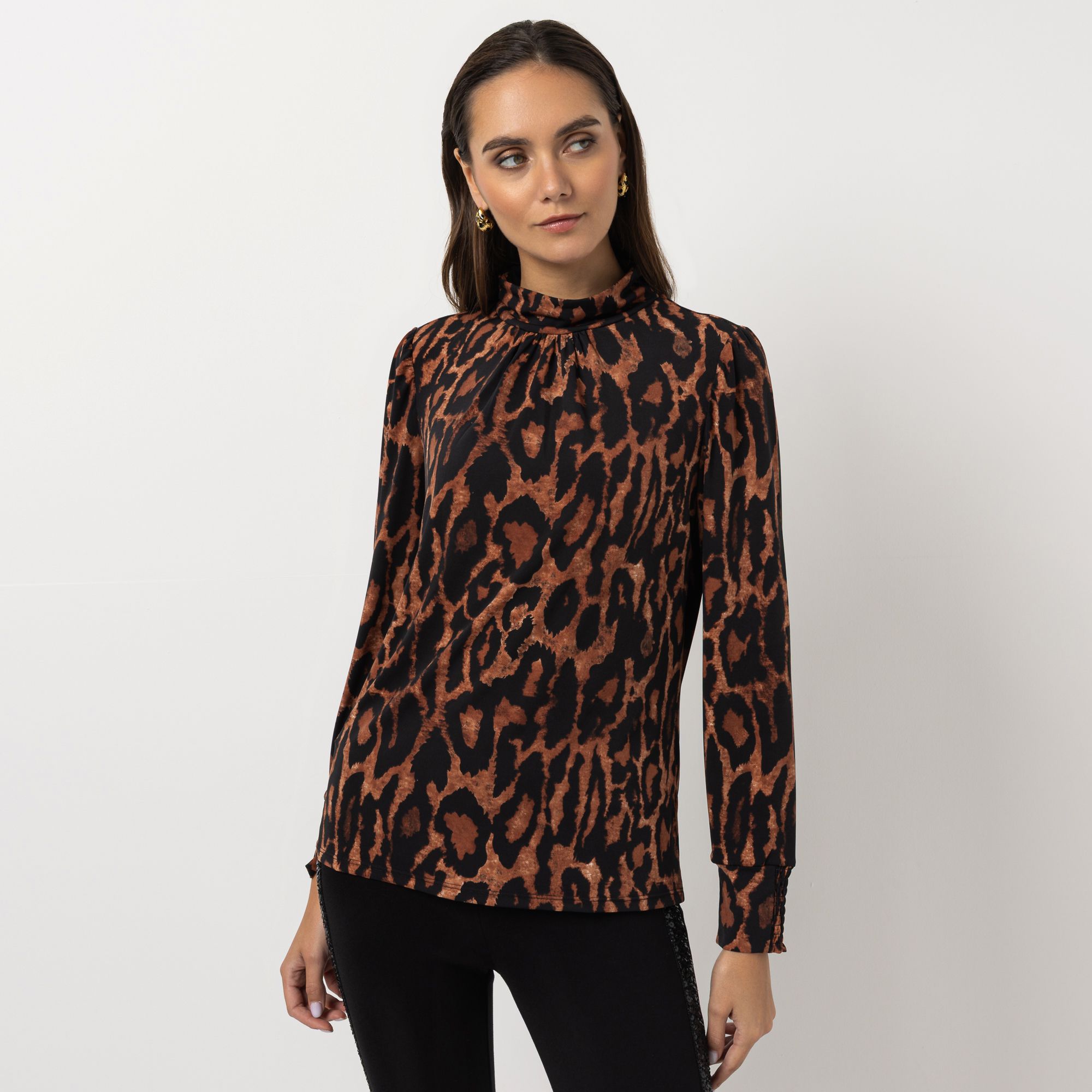 STEFFEN SCHRAUT Shirt, 1/1-Arm Stehkragen gesmokte Manschette figurumspielend