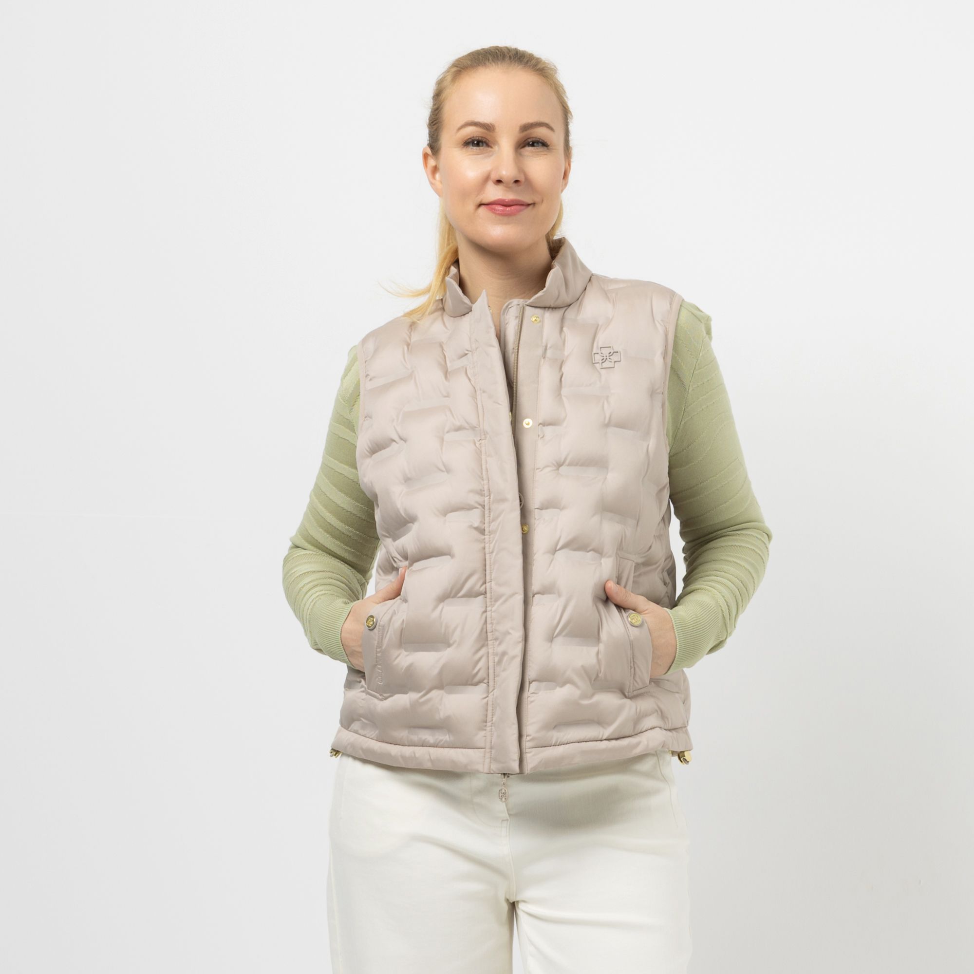 DAWID by Dawid Tomaszewski Weste, Reißverschluss Steppoptik figurumspielend