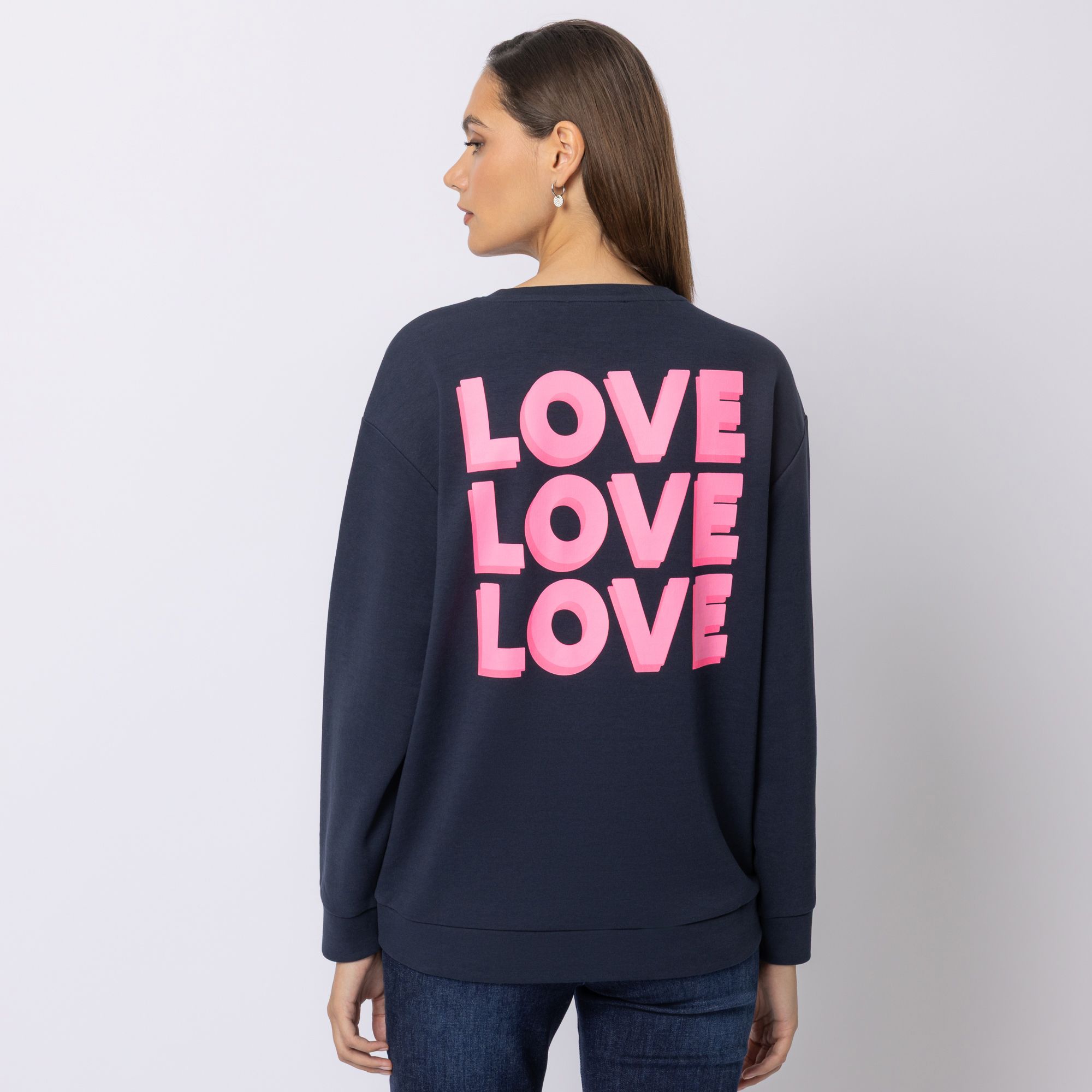 STEFFEN SCHRAUT Sweatshirt, Langarm Rundhalsausschnitt LOVE Druck leger weit