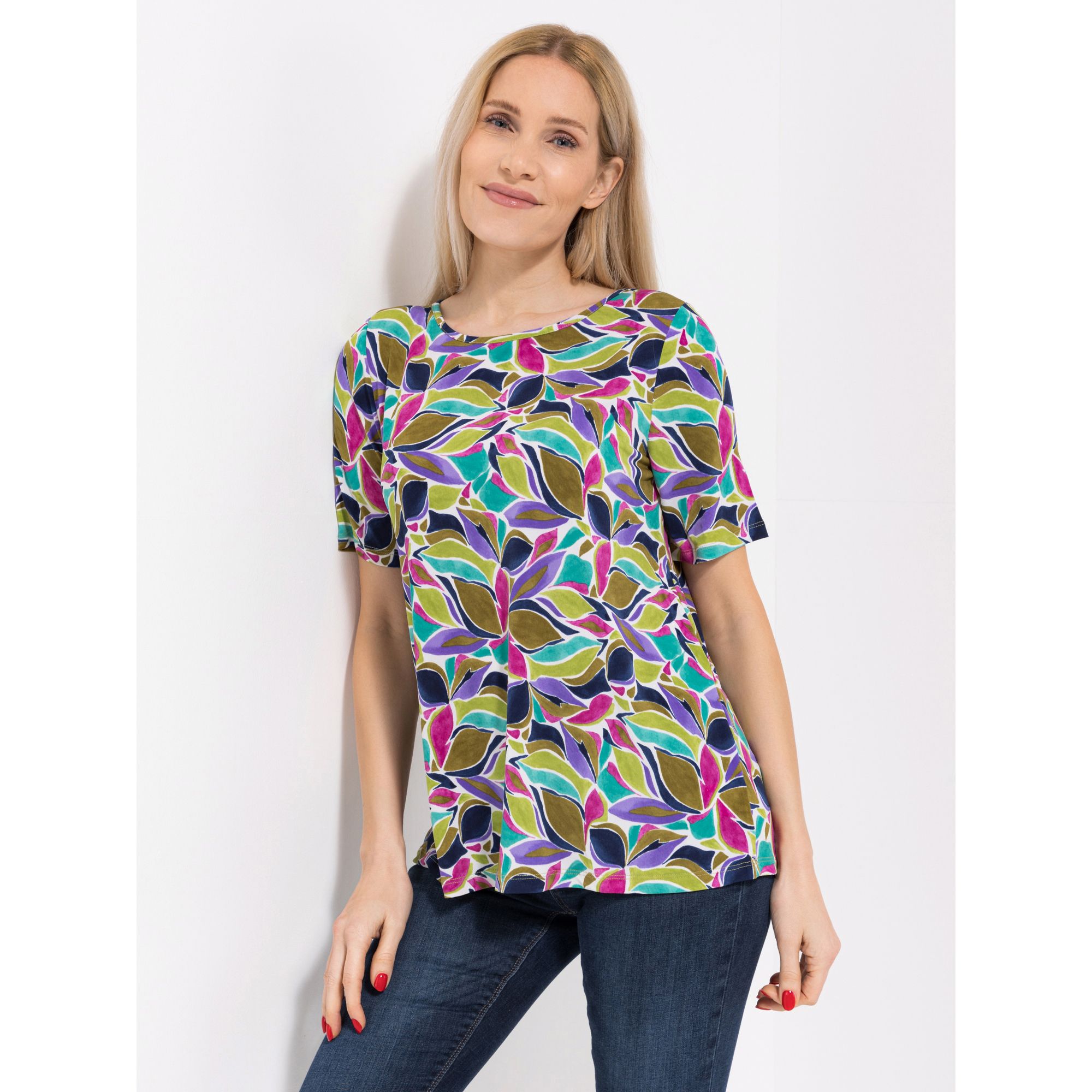 KIM & CO. Shirt, 1/2-Arm Brazil Knit Jersey Rundhalsausschnitt figurumspielend