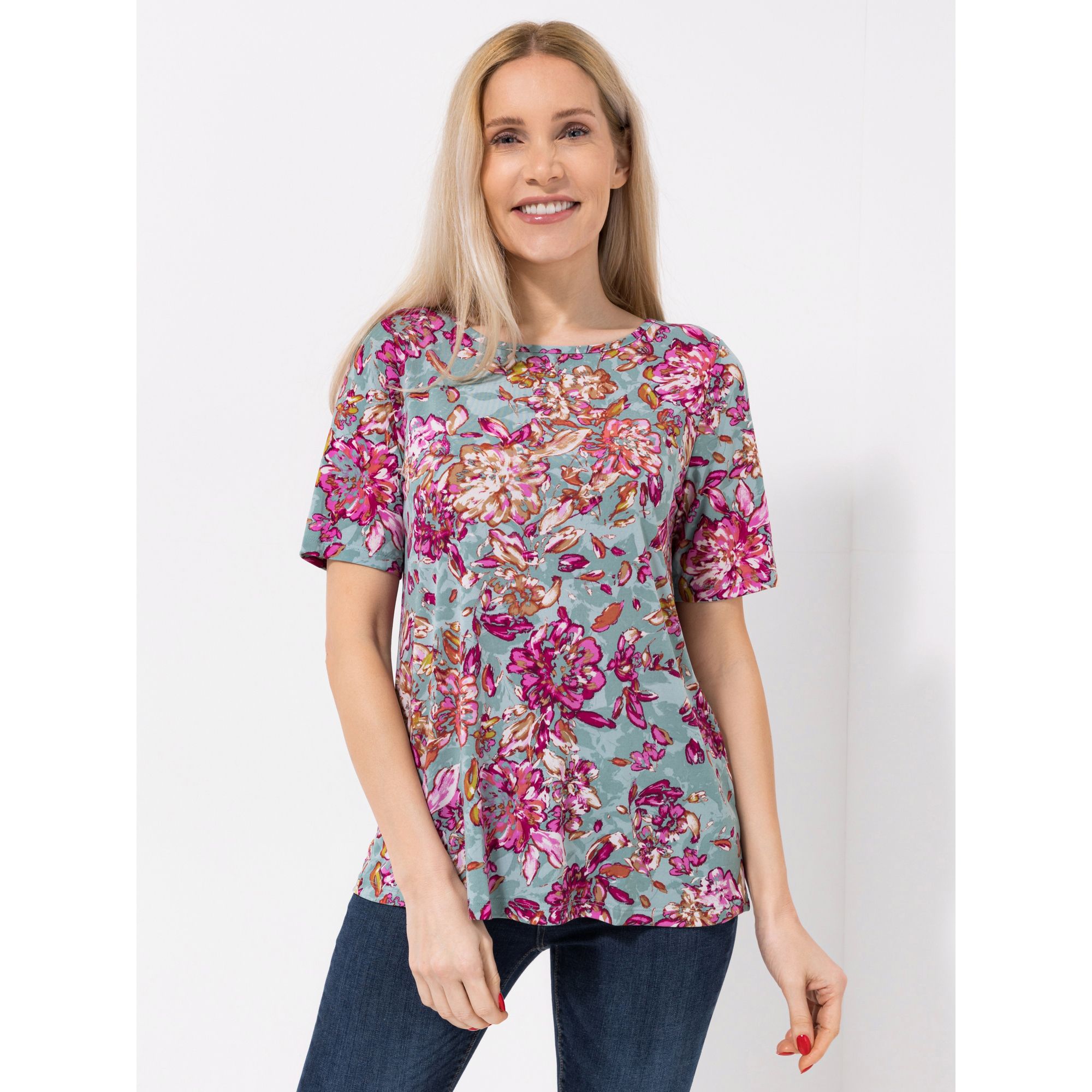 KIM & CO. Shirt, 1/2-Arm Brazil Knit Jersey Rundhalsausschnitt figurumspielend