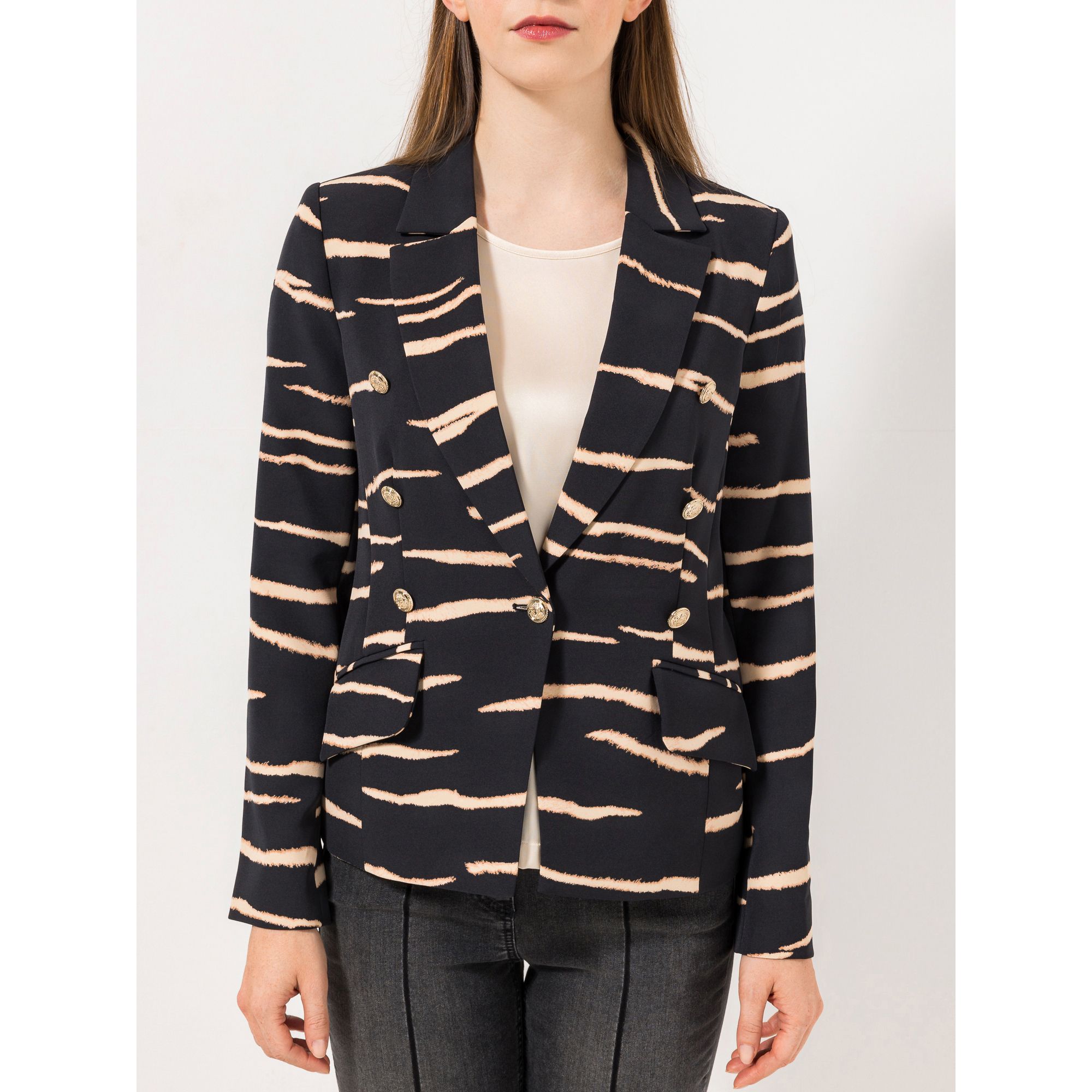 STEFFEN SCHRAUT Blazer, Madrid Schmuckknöpfe Allover-Druck figurbetont