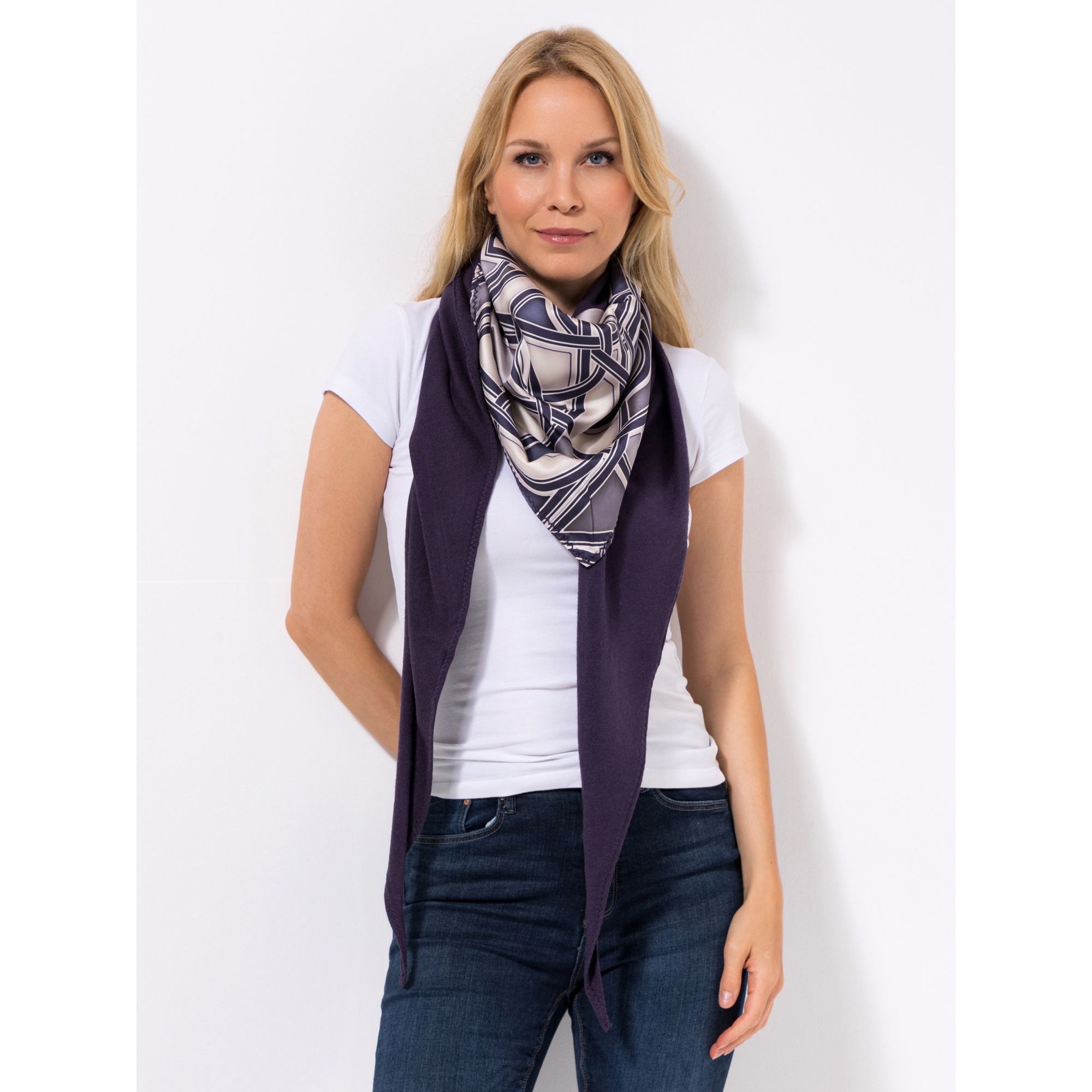 ANNI FOR FRIENDS Schal Ayla Breite ca. 230cm Materialmix bedruckt