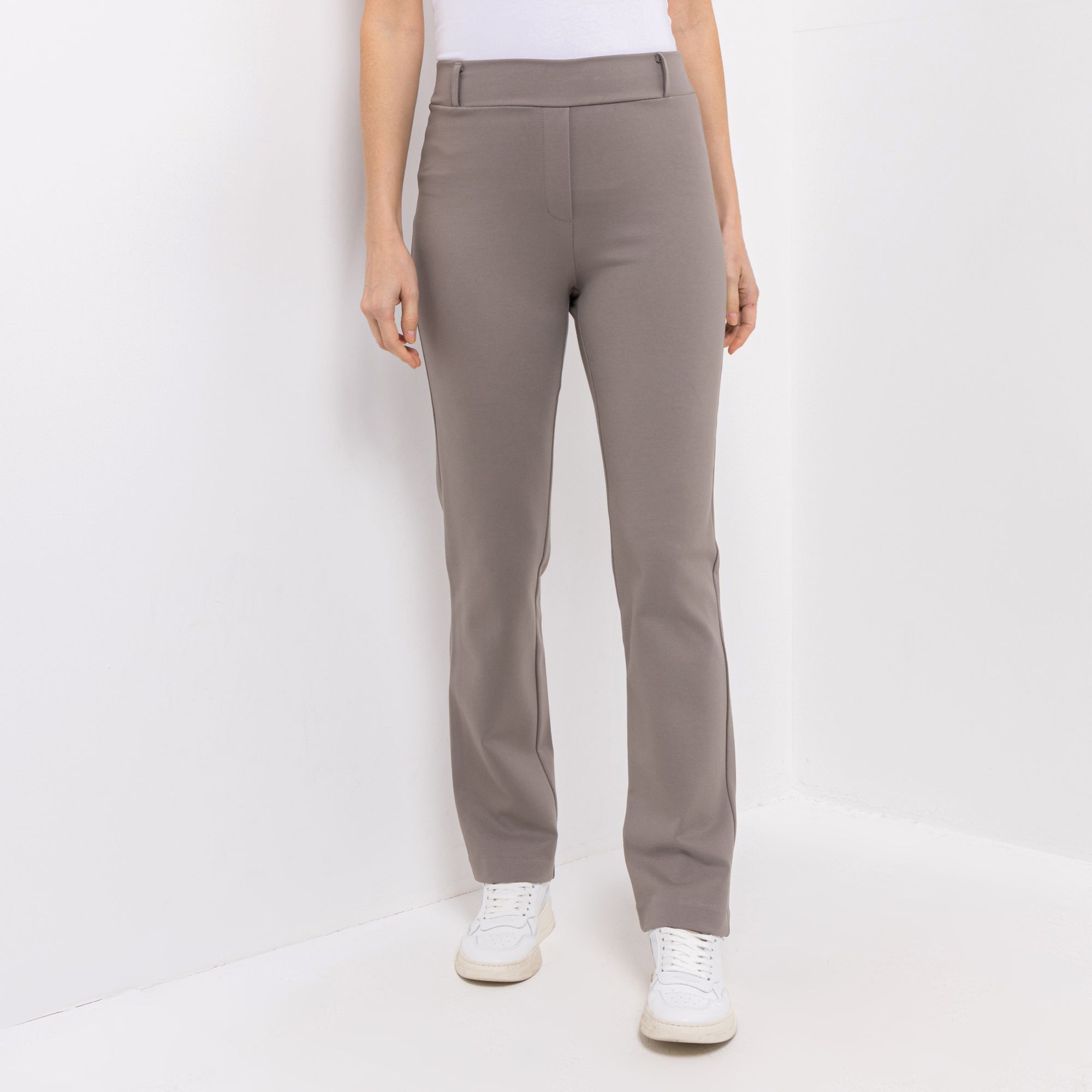 KIM & CO. Hose, lange Form Stretch Ponti Jersey Gürtelschlaufen gerader Beinverlauf