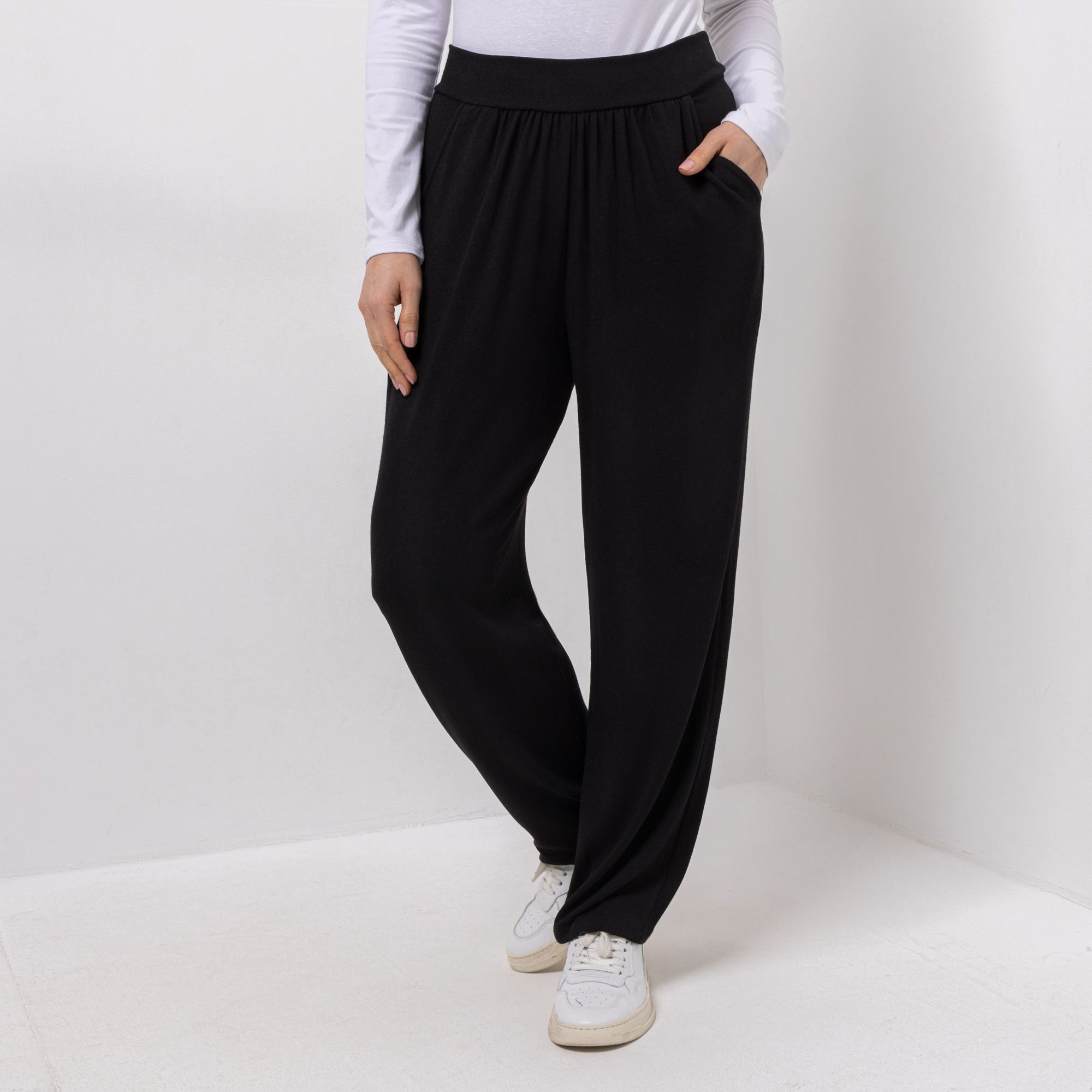 KIM & CO. Hose, knöchellang Feinstrick-Optik 2 Taschen konischer Beinverlauf