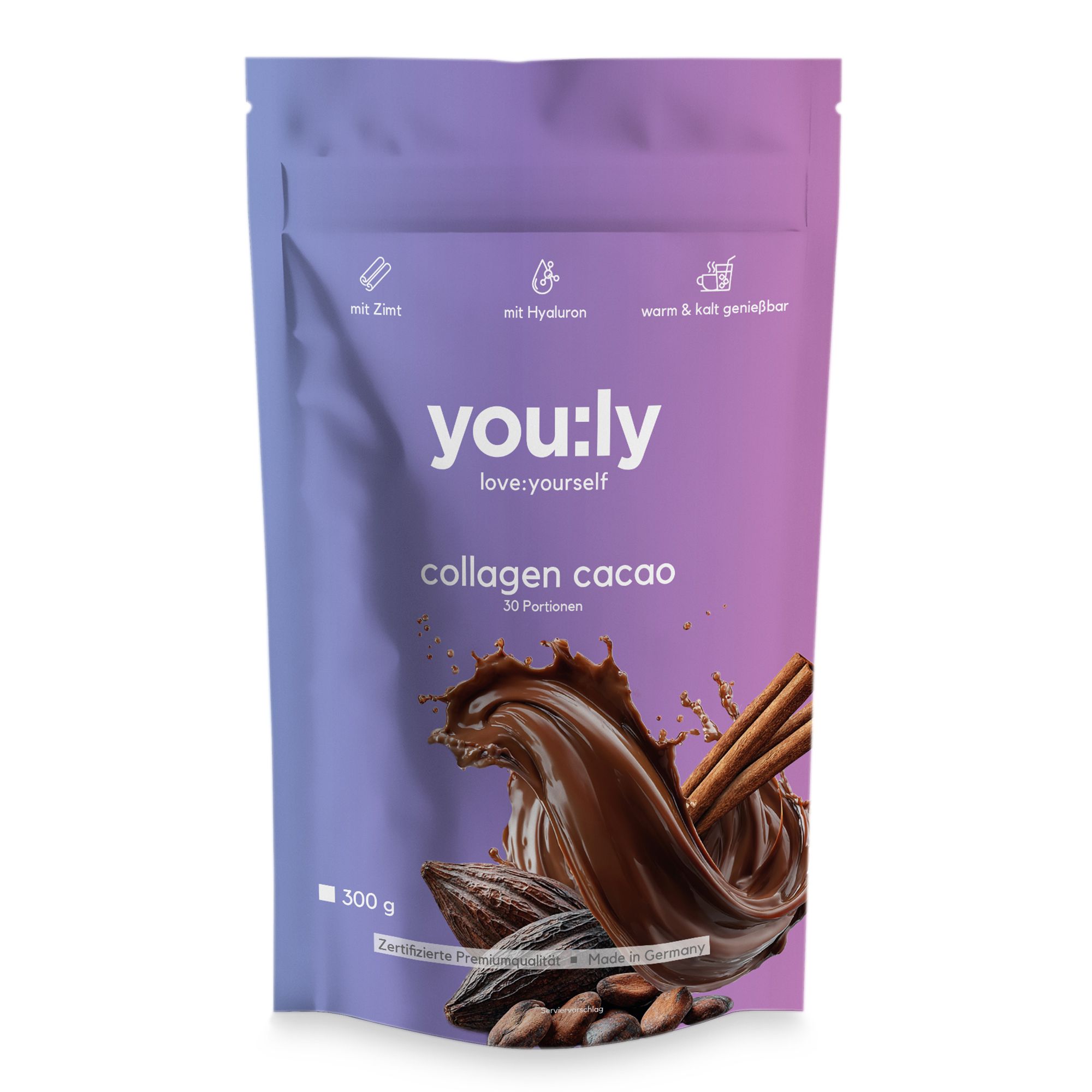you:ly Collagen Cacao mit Zimt & Vitamin C 300g für 30 Portionen