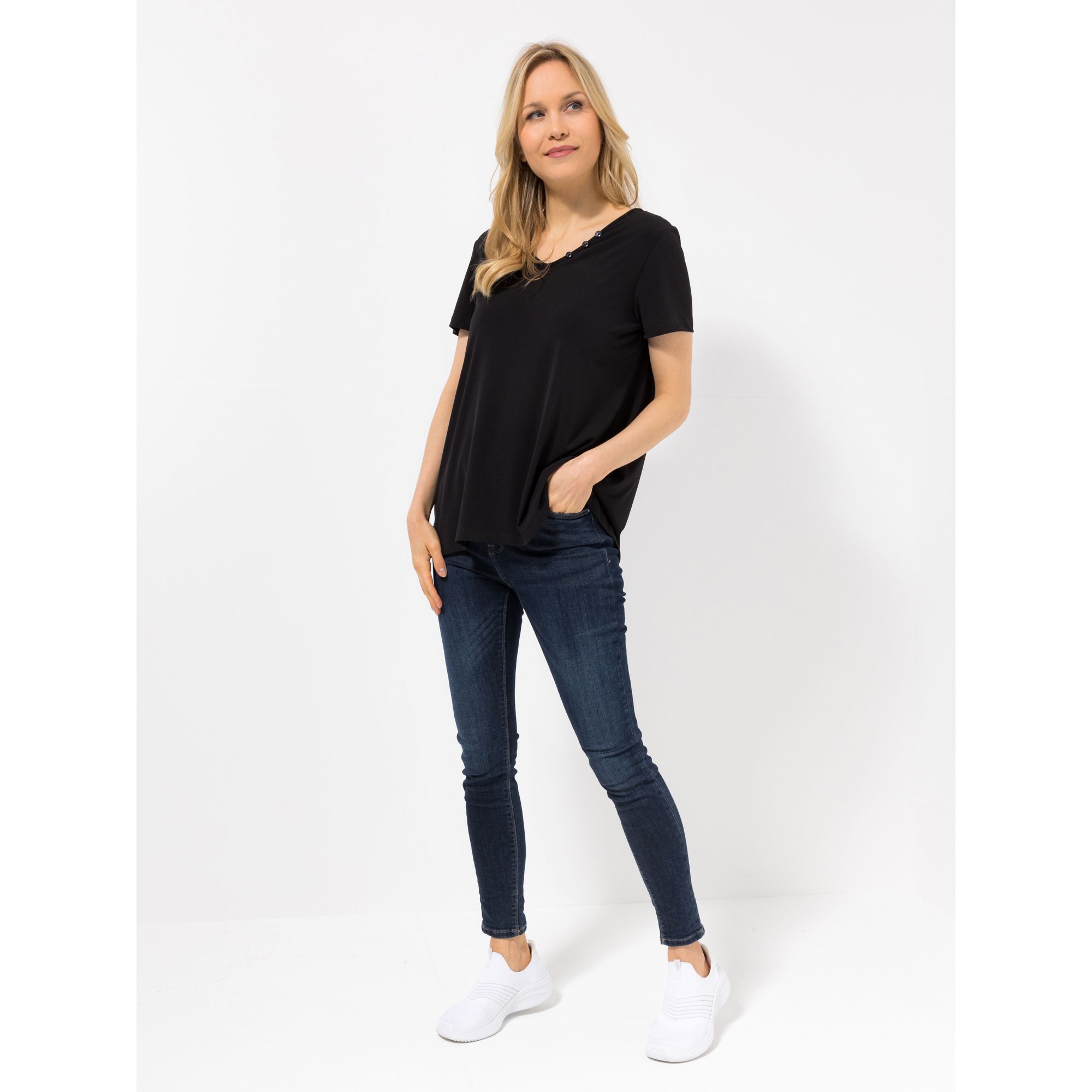 KIM & CO. Shirt, 1/2-Arm Brazil Knit Jersey Zierknöpfe figurumspielend