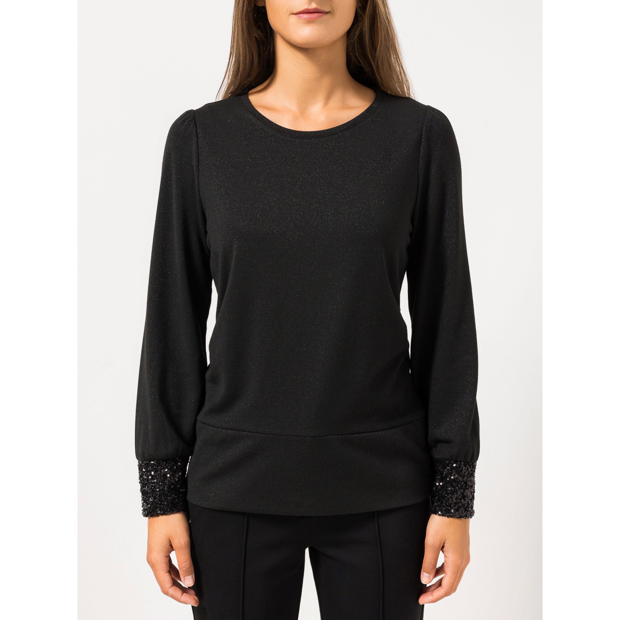 STEFFEN SCHRAUT Pullover Paillettenmanschette am Ärmelsaum figurbetont