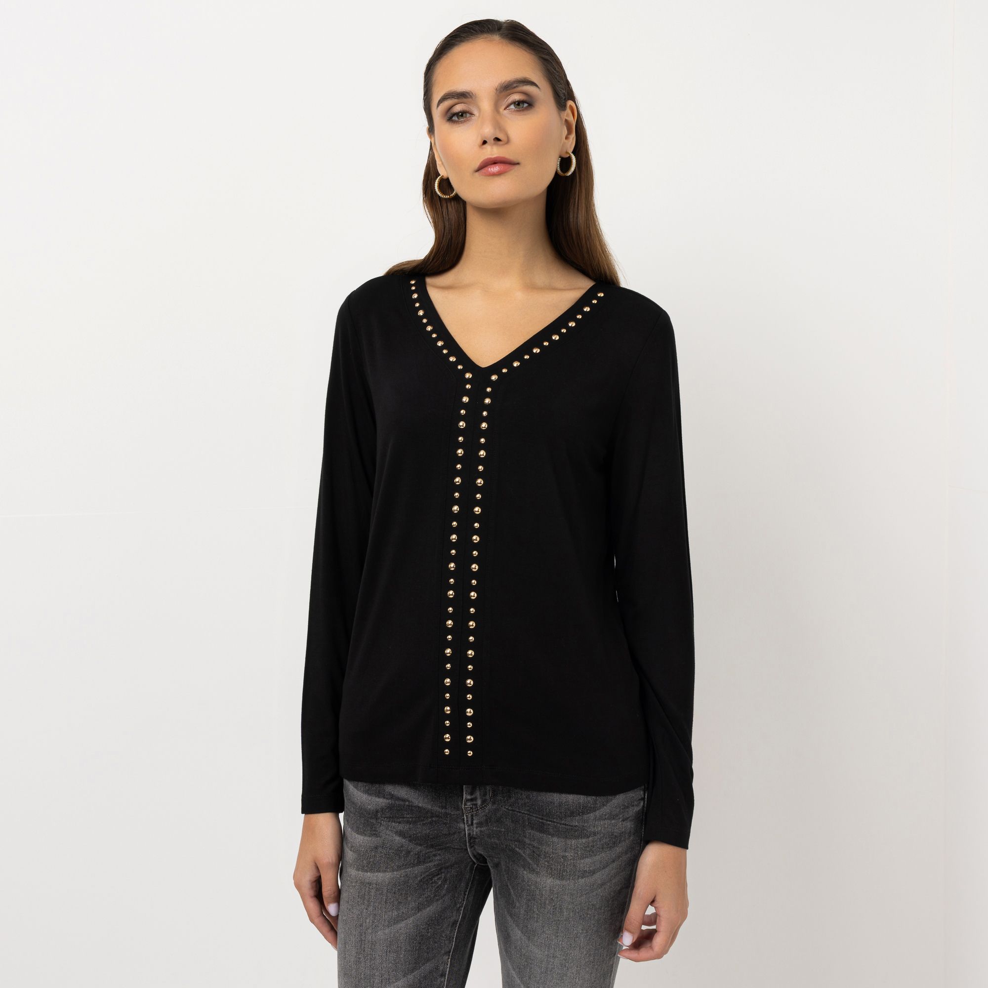 STEFFEN SCHRAUT Shirt, 1/1 Arm Nietendetails mit ECOVERO Viskose figurumspielend